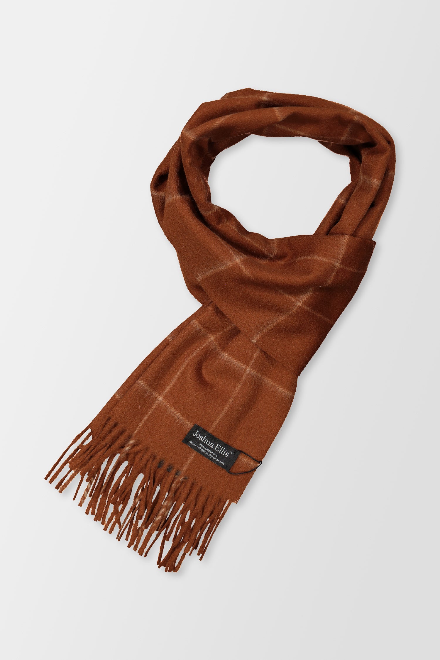 Joshua Ellis Brown Windowpane Crocket/Dark Fawn Scarf