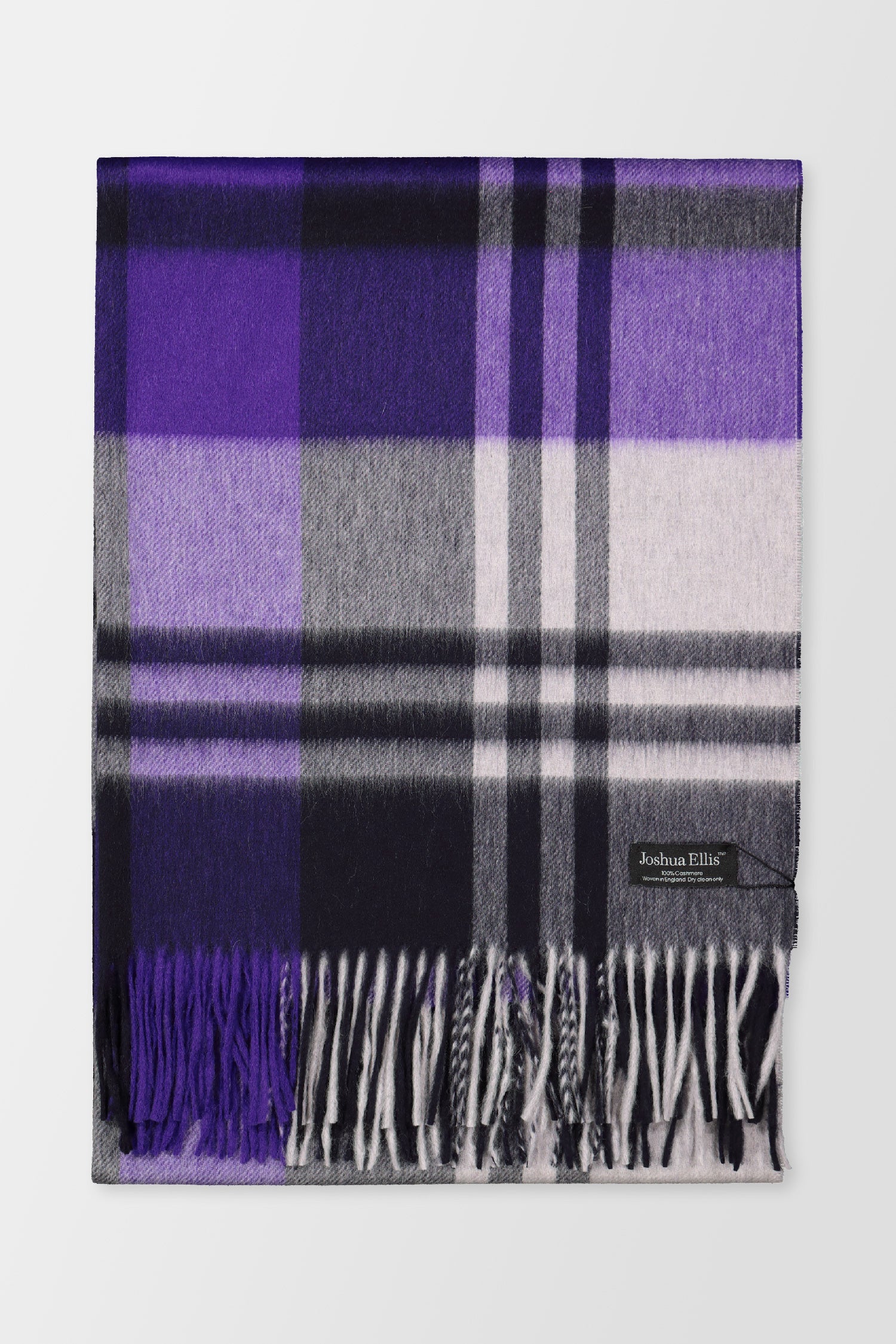 Joshua Ellis Purple Classic Blackwatch Ripple Scarf