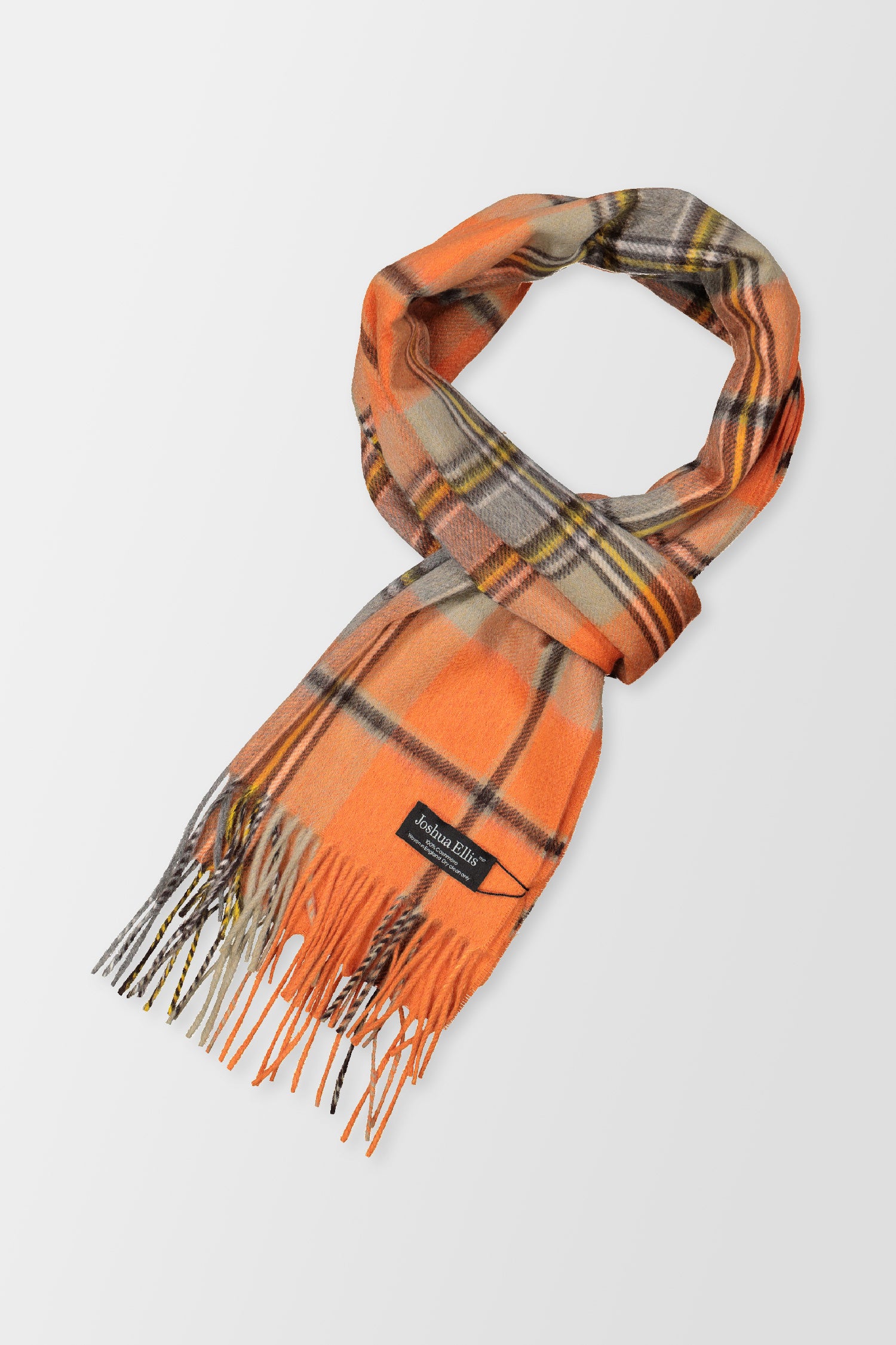 Joshua Ellis Orange Classic Tweed Scarf