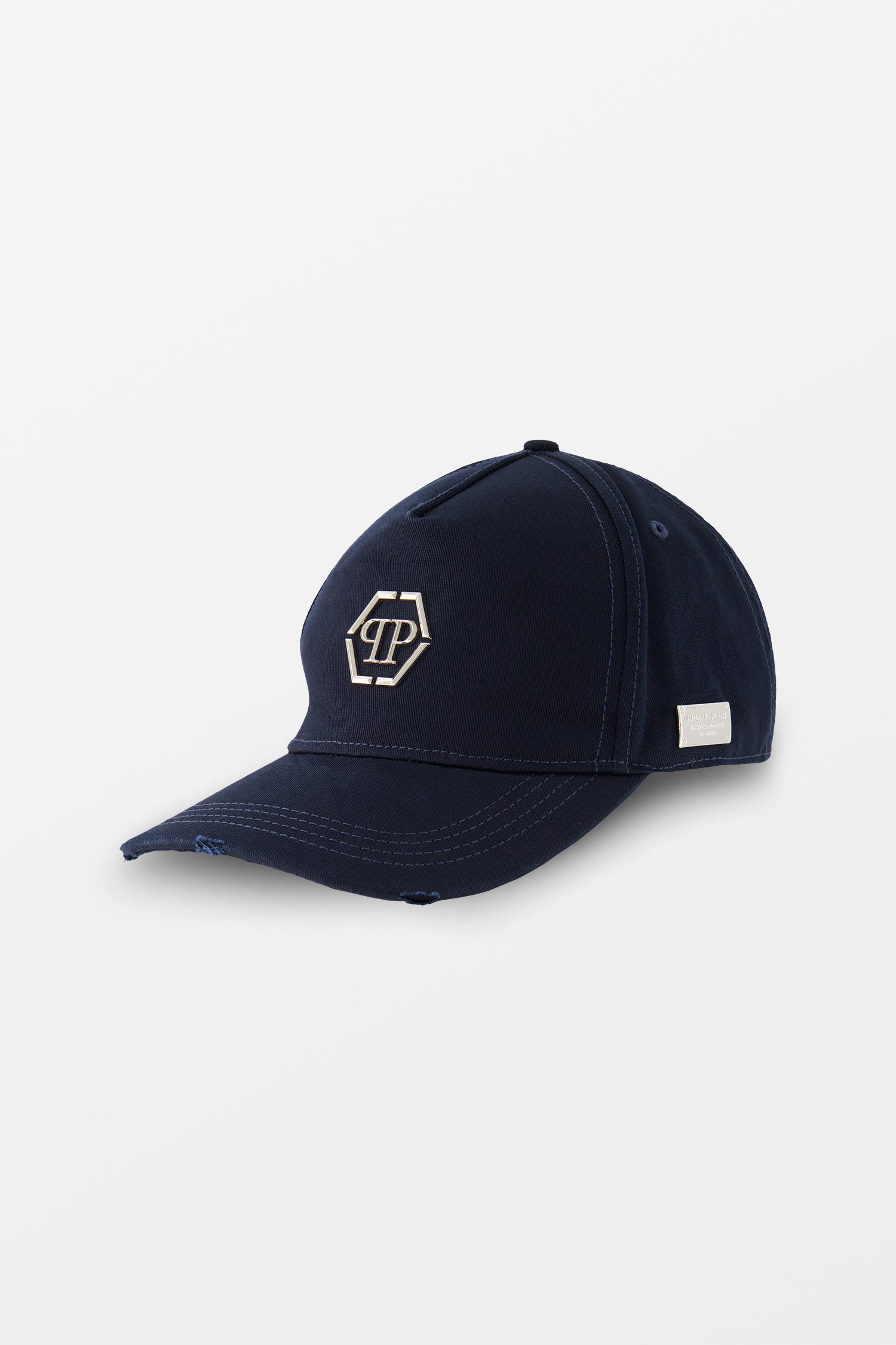 Philipp Plein Navy Metal Hexagon Cap