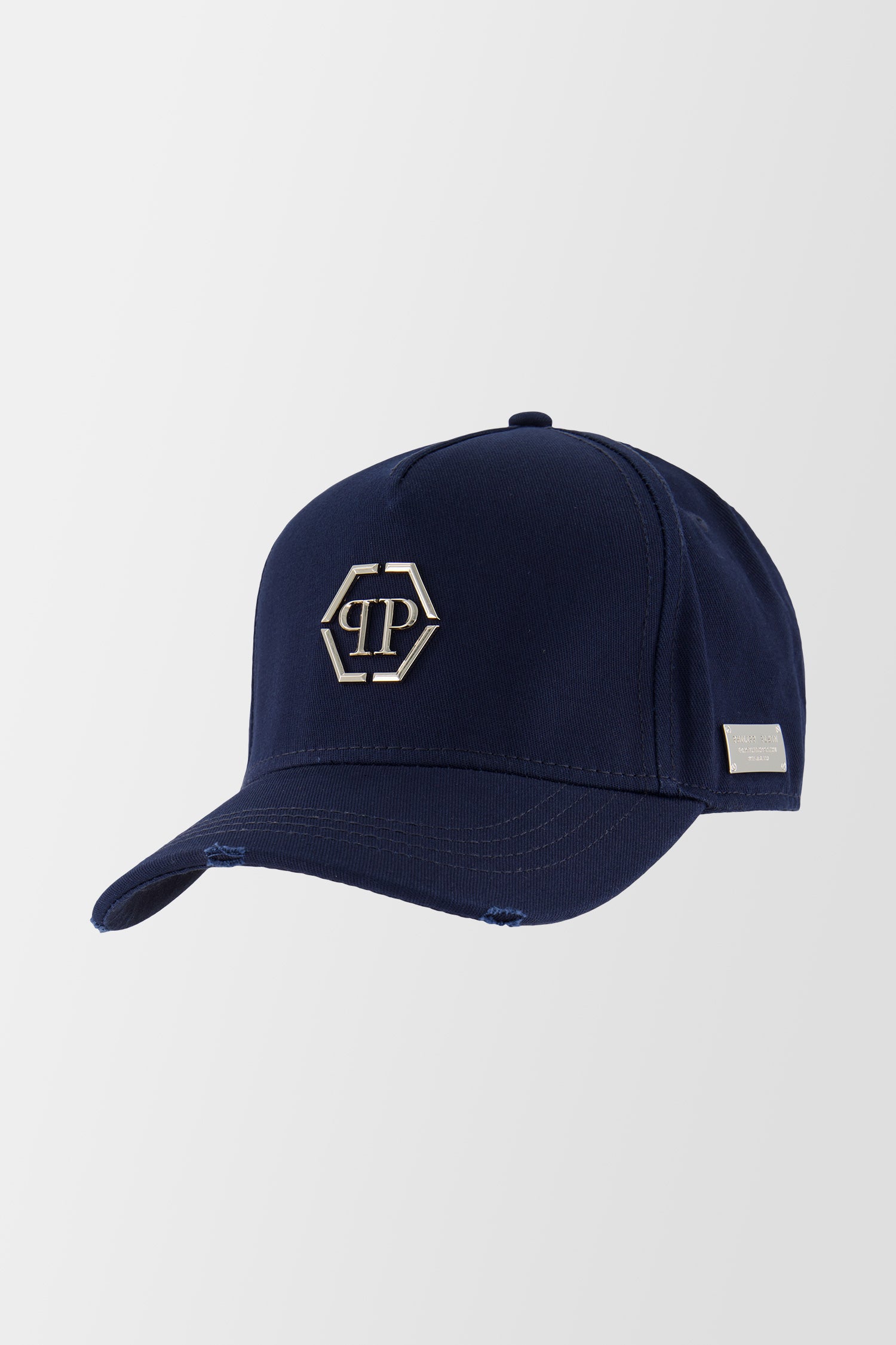 Philipp Plein Navy Metal Hexagon Cap