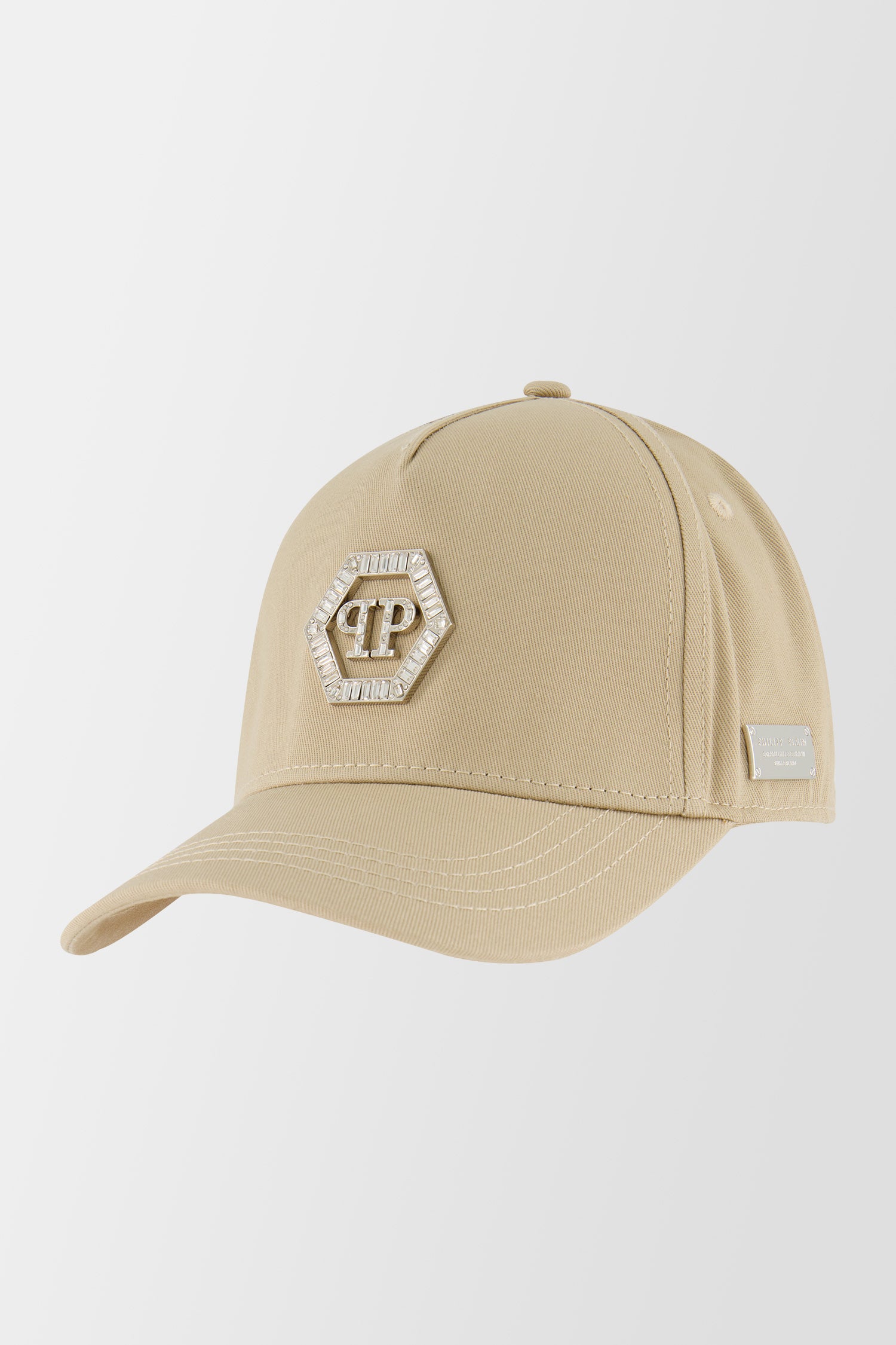 Philipp Plein Beige Crystal Hexagon Cap