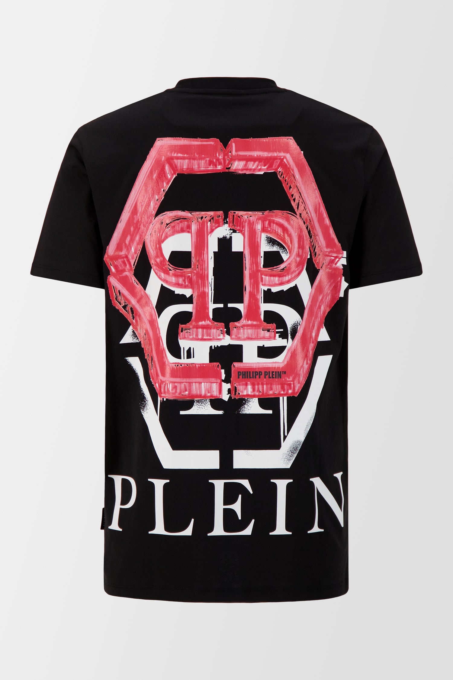 Philipp Plein Black Round Neck SS Hexagon T-Shirt