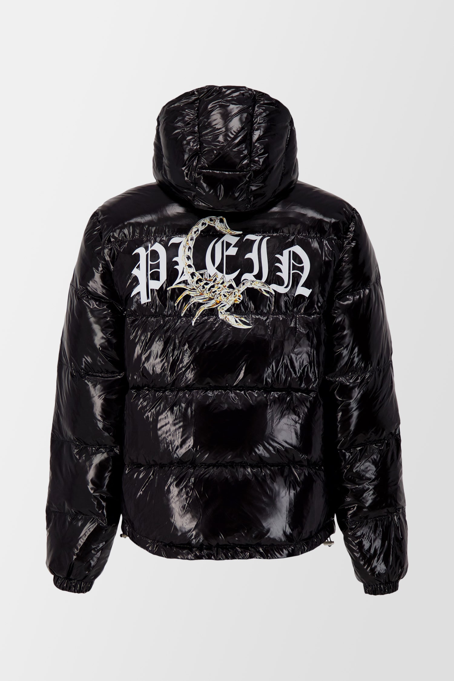 Philipp Plein Black Scorpion Print Down Jacket