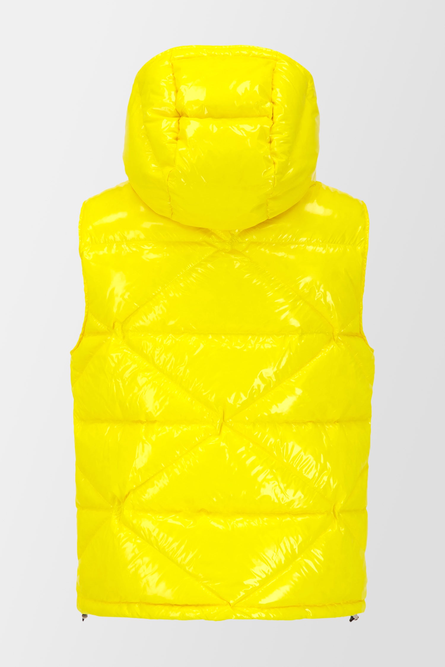 Philipp Plein Yellow Sleeveless Quilted Down jacket Hexagon