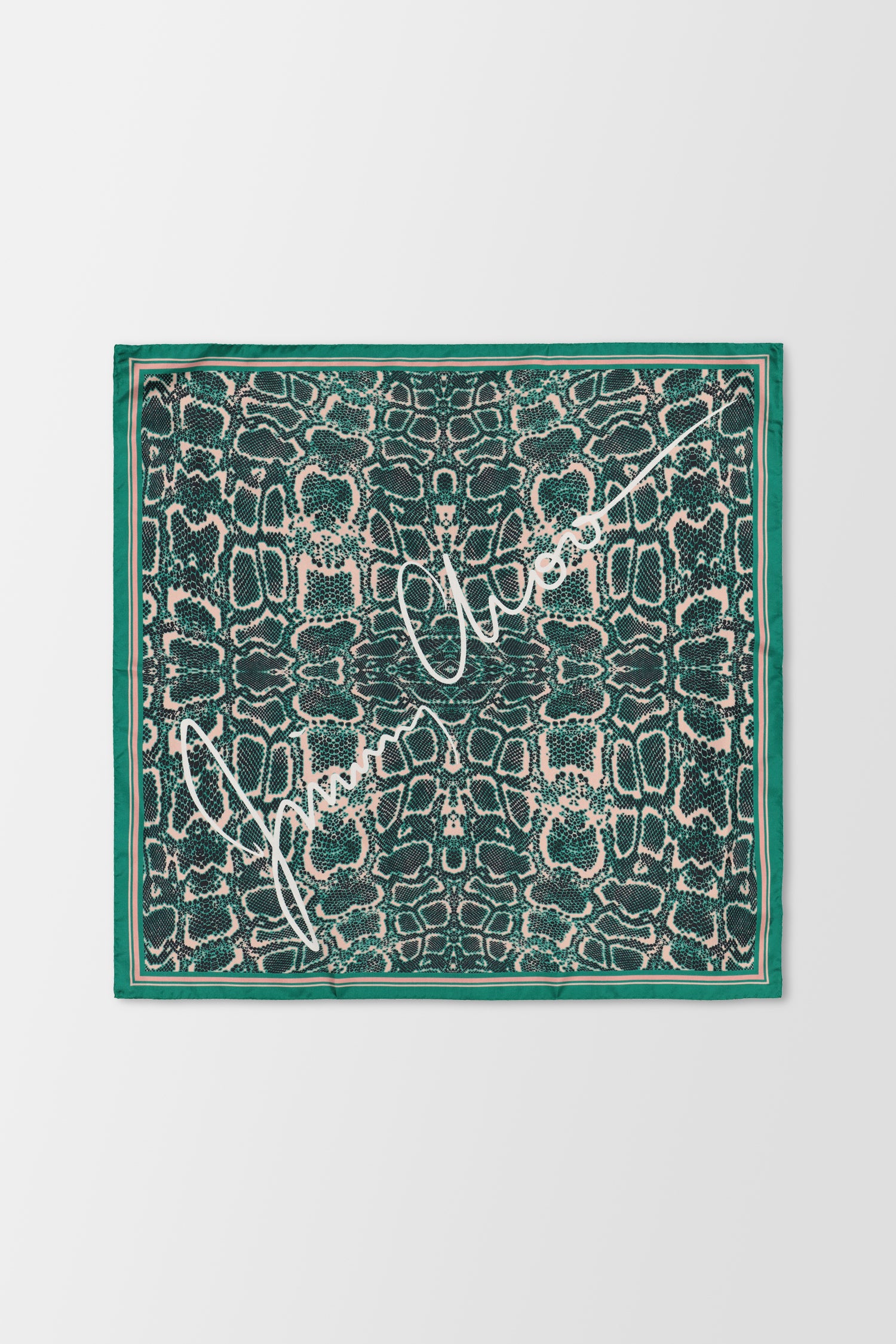 Jimmy Choo Green Silk Foulard Scarf