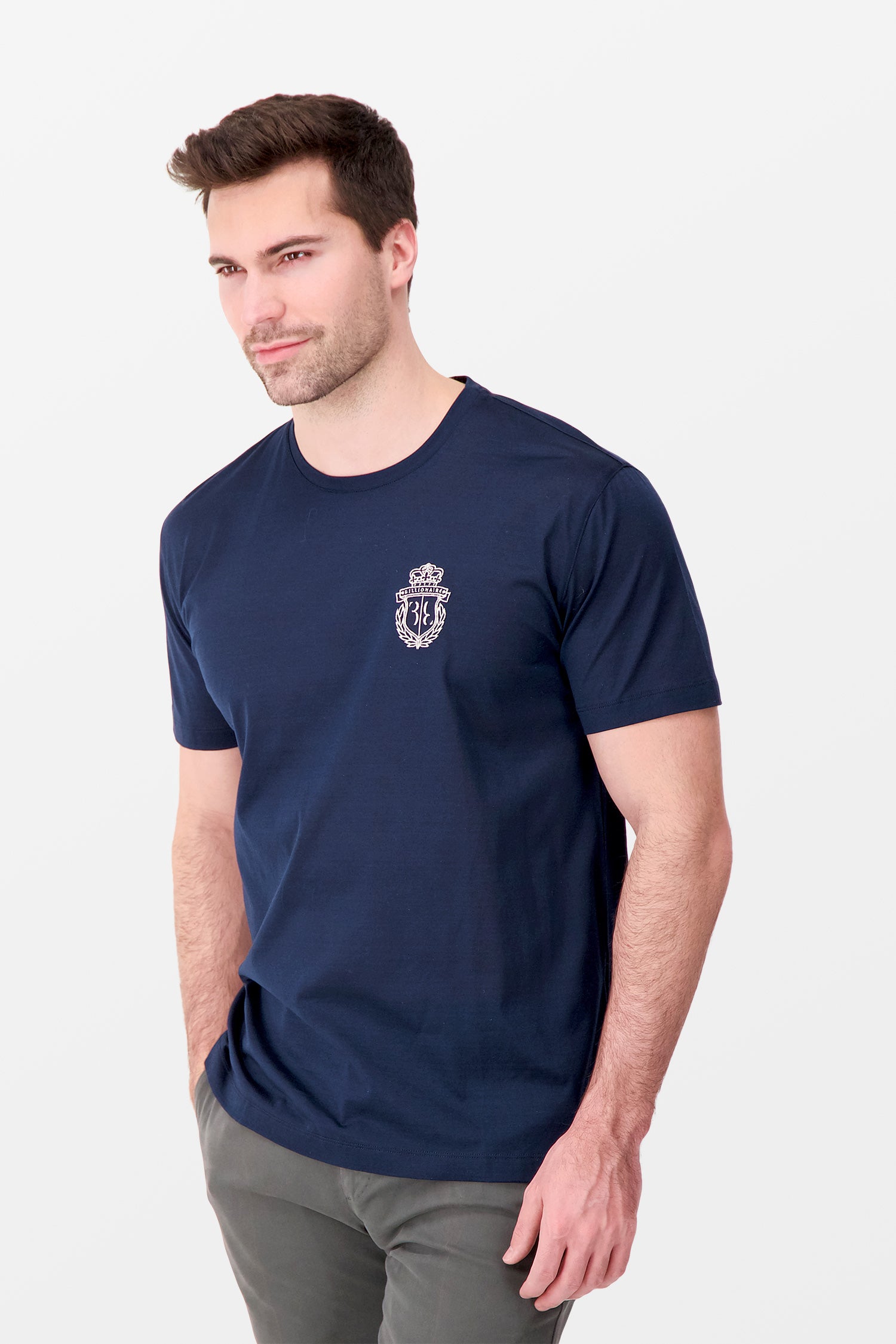 Billionaire Dark Blue SS Crest T-Shirt
