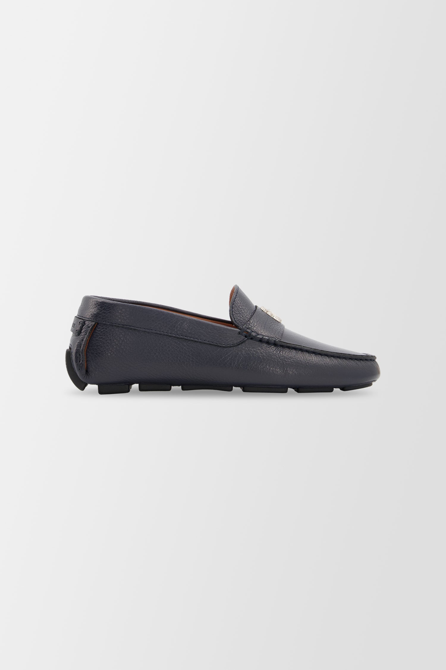 Billionaire Dark Blue Leather Moccasins