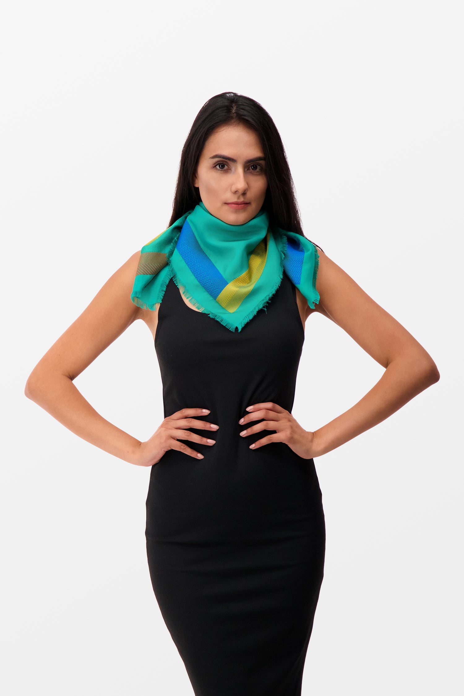 Jimmy Choo Green Foulard Scarf