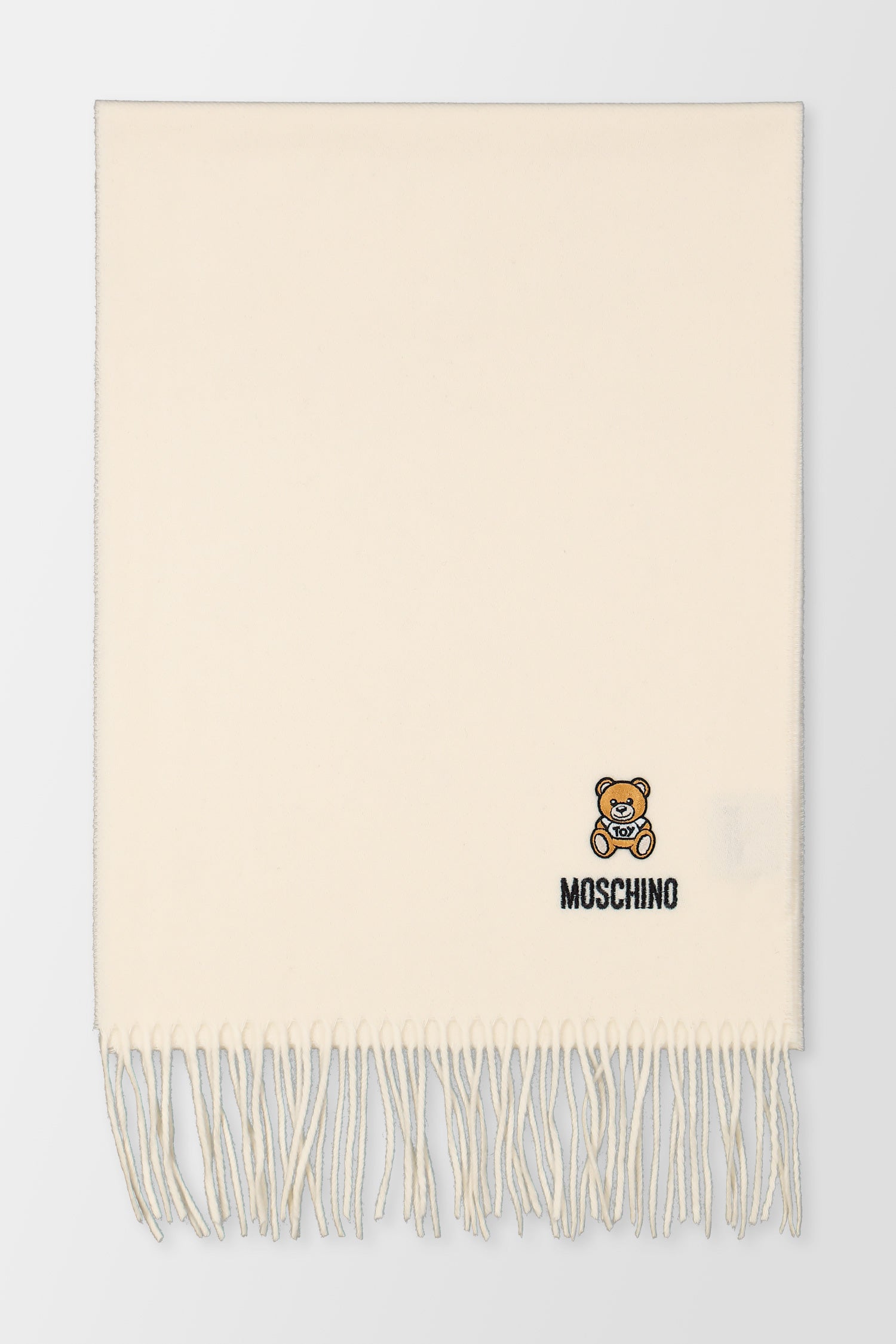 Moschino teddy logo scarf in black