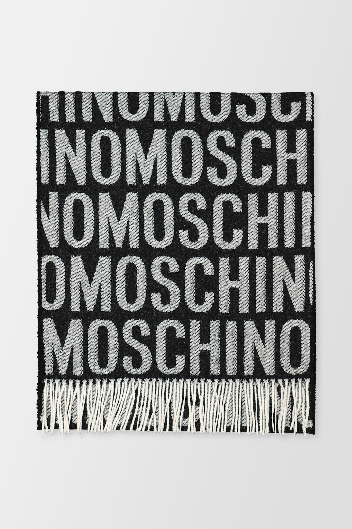 Moschino Black Jacquard Scarf