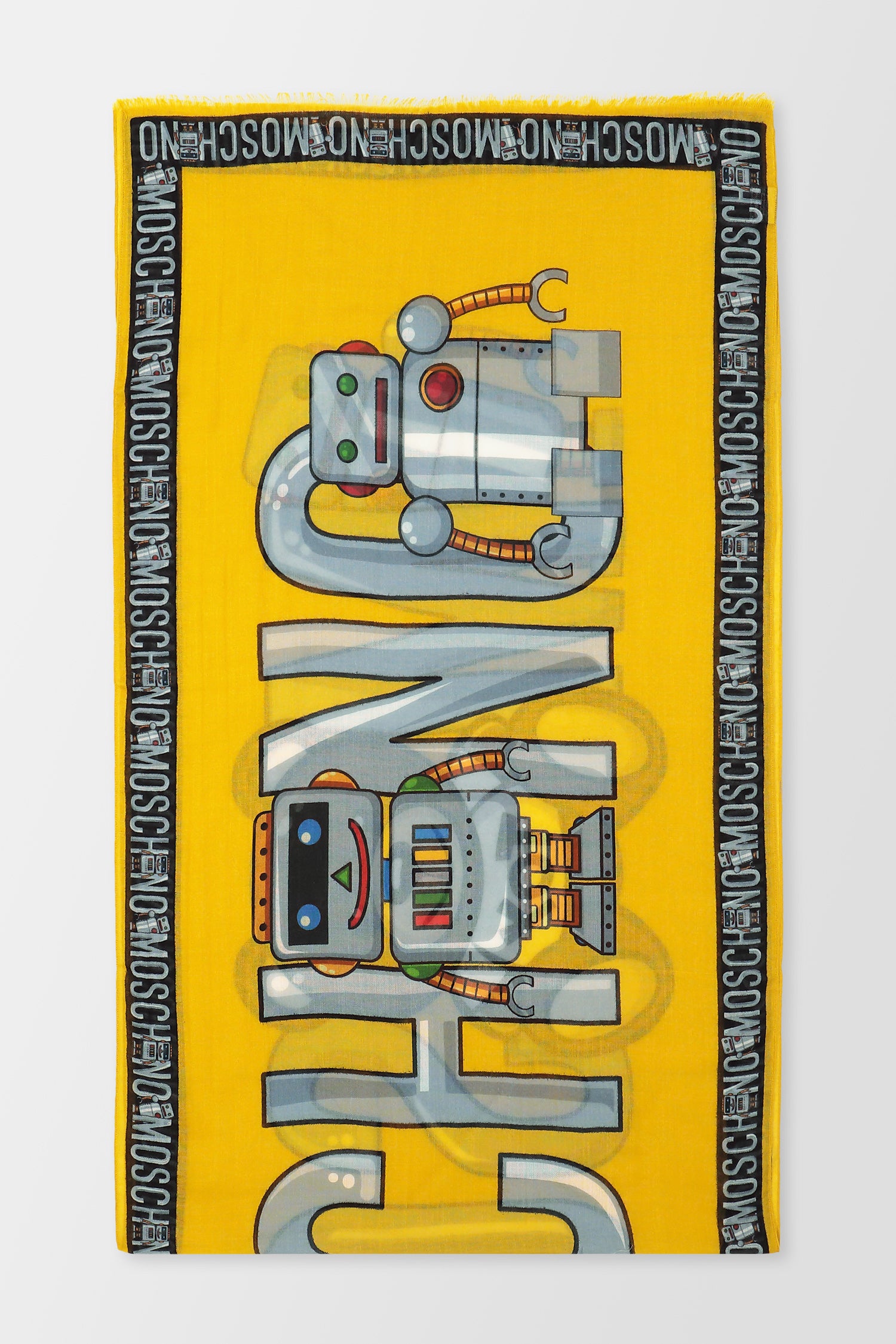 Moschino Yellow Printed Scarf