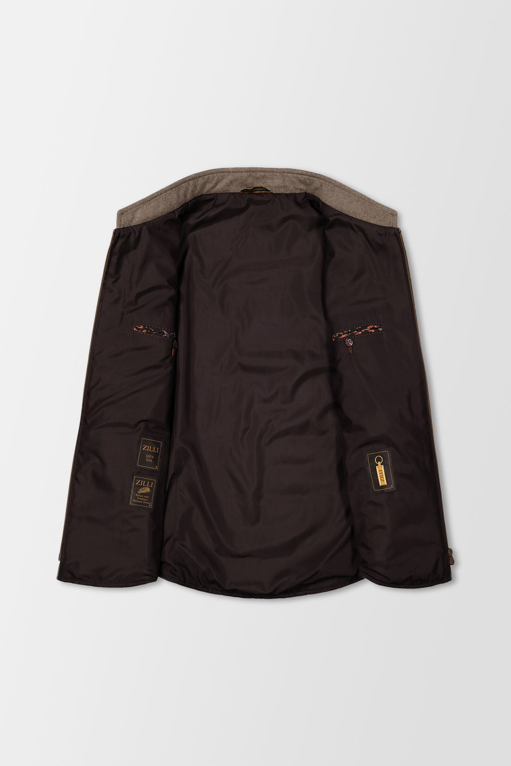 Zilli Beige Wool & Silk W/ Leather Vest