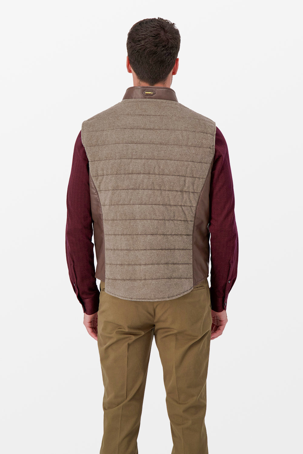 Zilli Beige Wool & Silk W/ Leather Vest