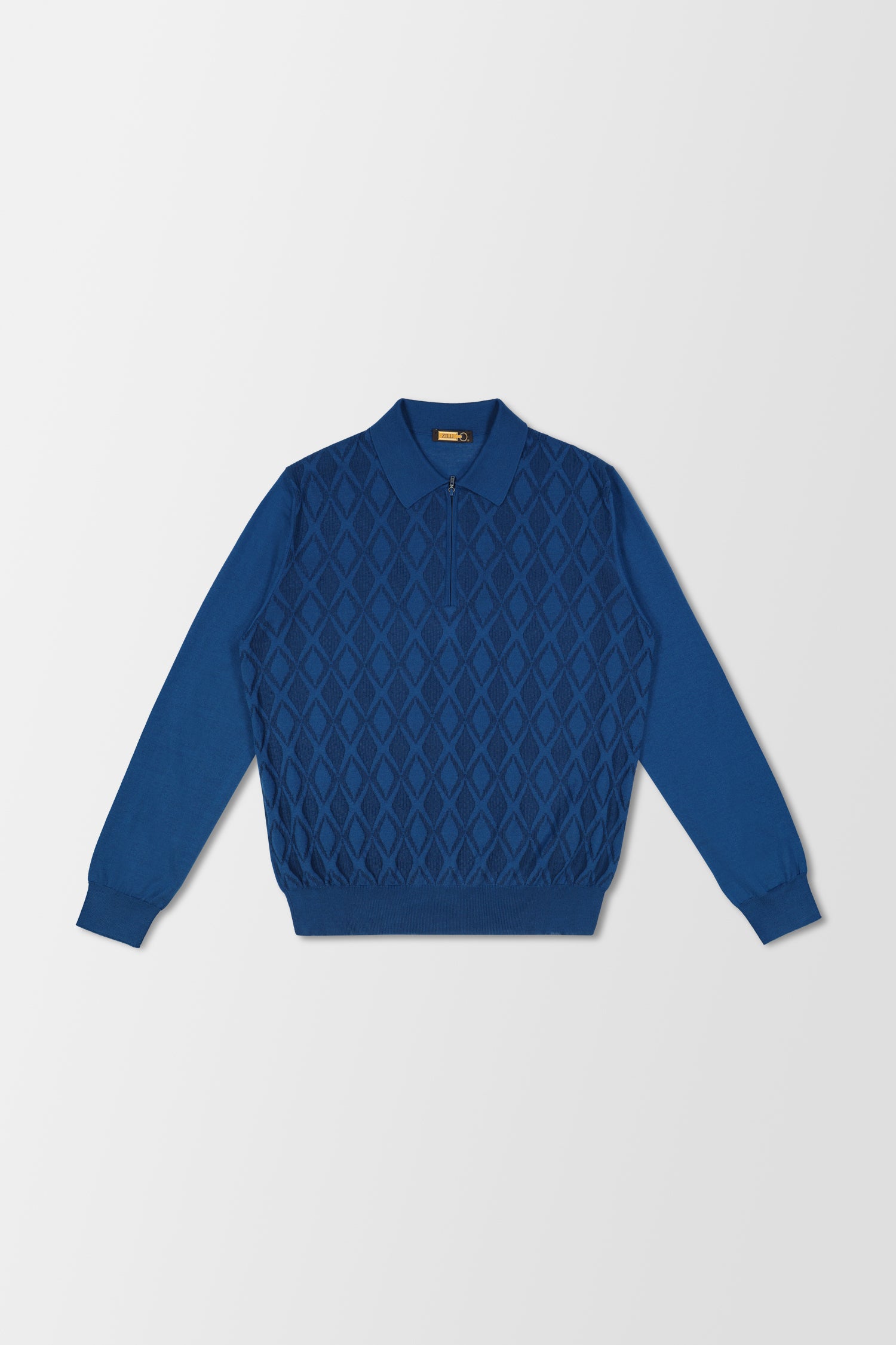 Zilli Petroleum Blue Lova Zip Polo Sweater