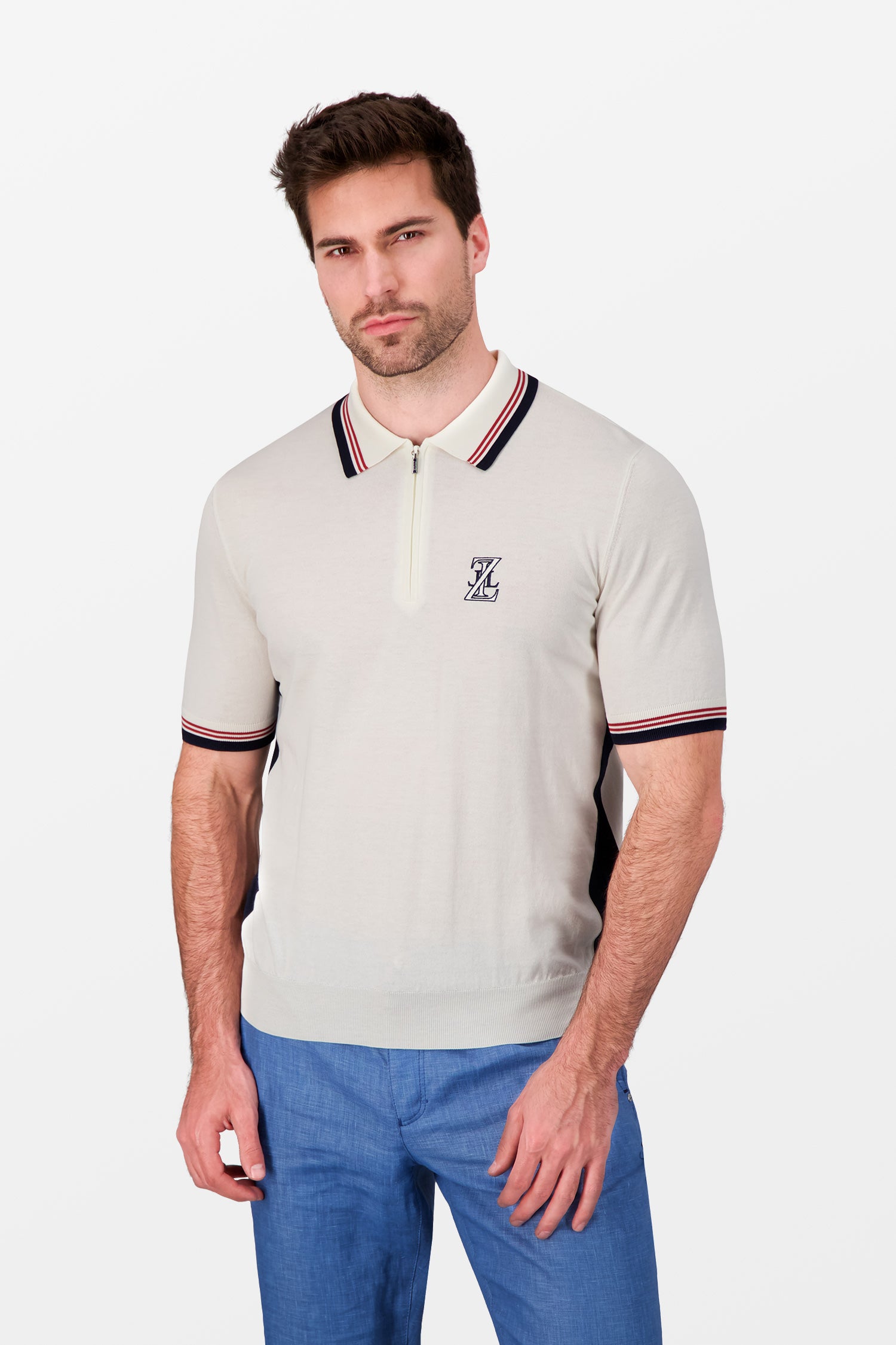 Zilli White Zip Polo