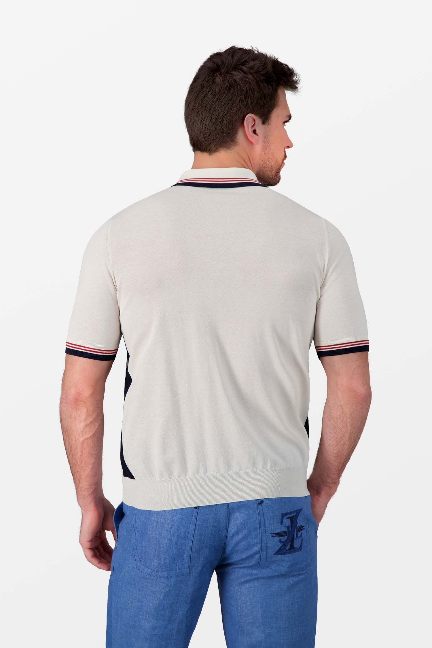 Zilli White Zip Polo
