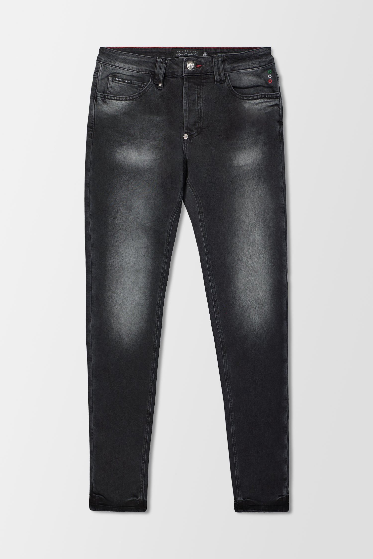 Philipp Plein Dirty Eyes Super Straight Cut Statement Jeans