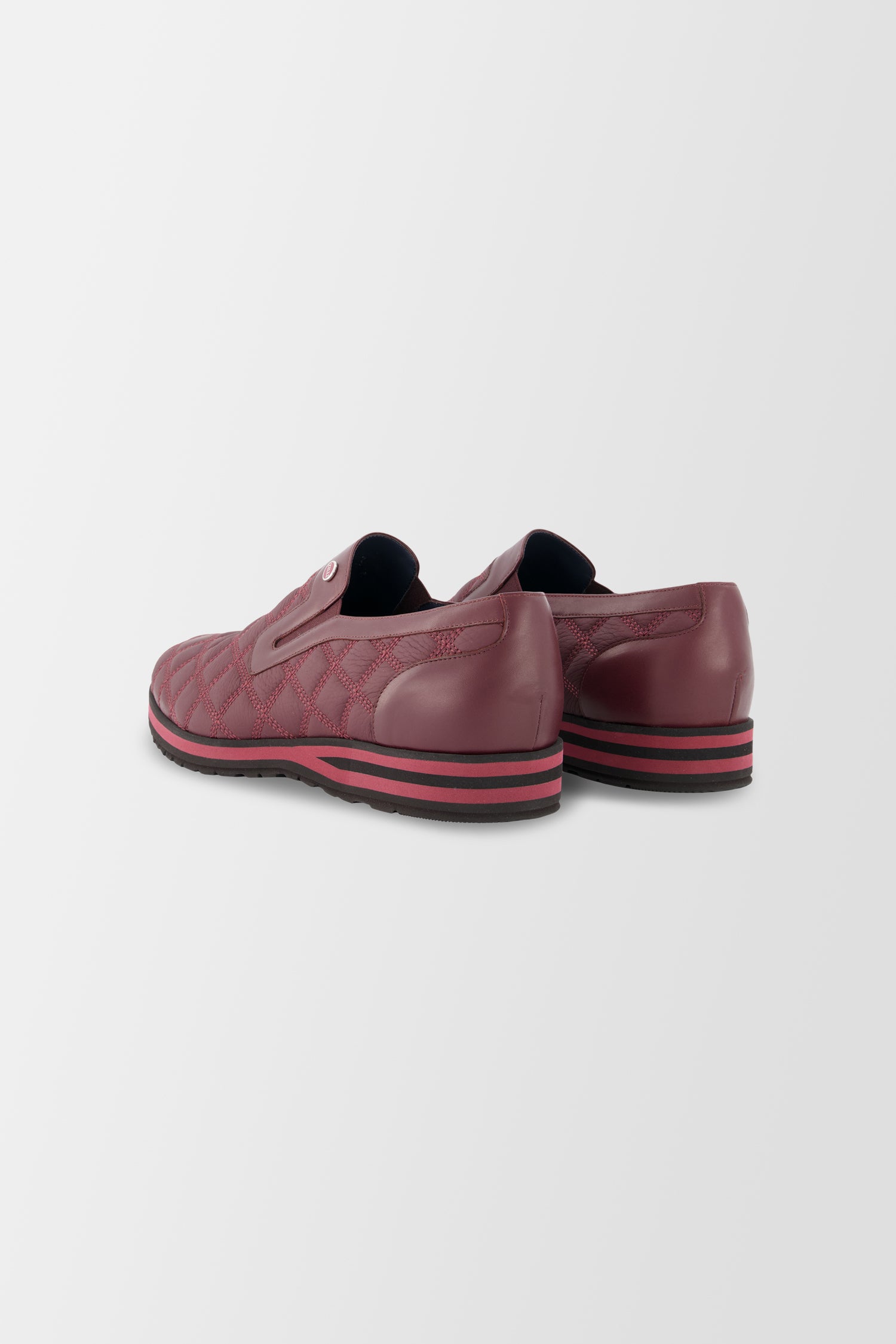 Zilli Chianti/Bordeaux Boston Matelasse Slip-Ons