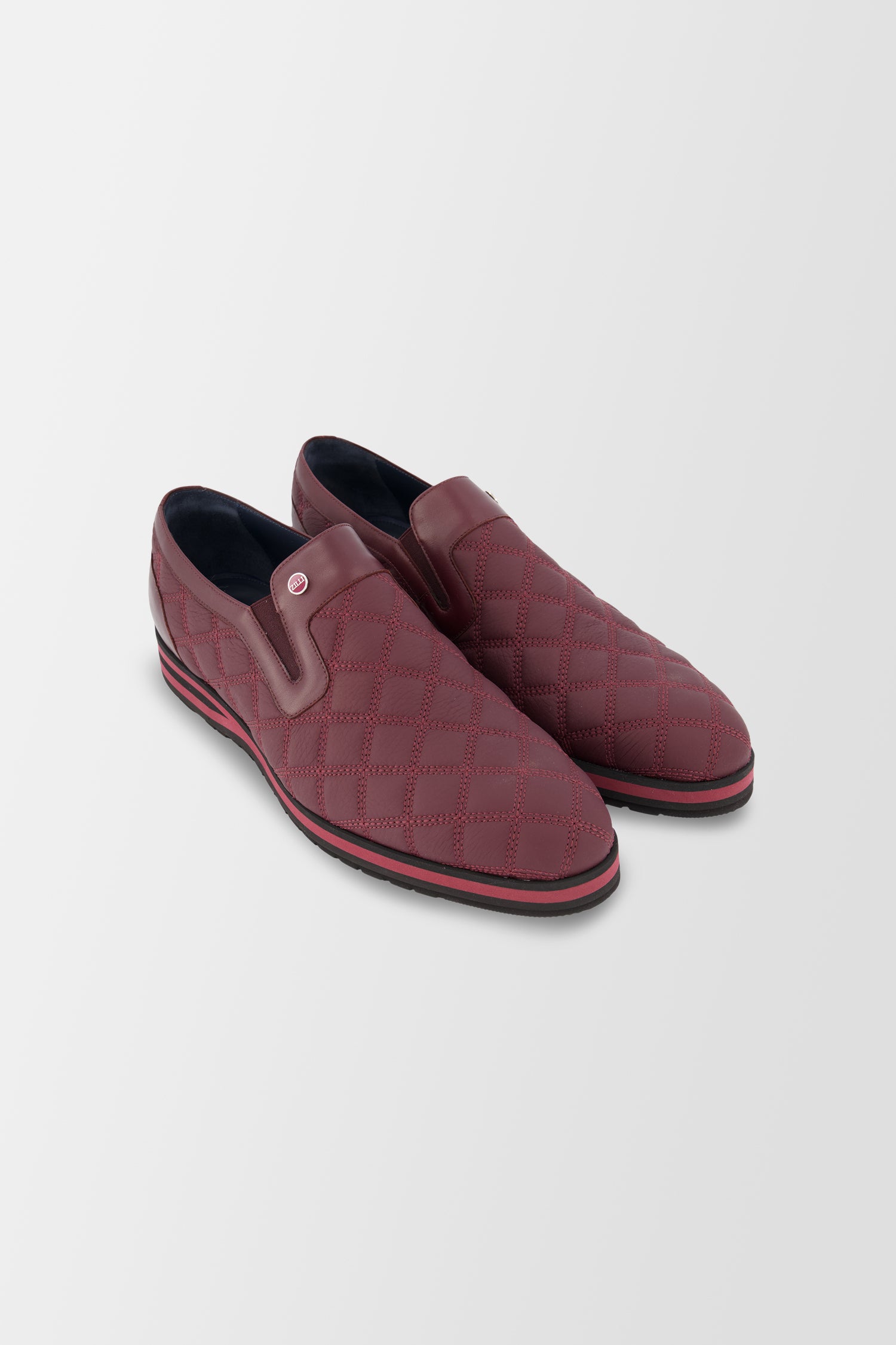 Zilli Chianti/Bordeaux Boston Matelasse Slip-Ons