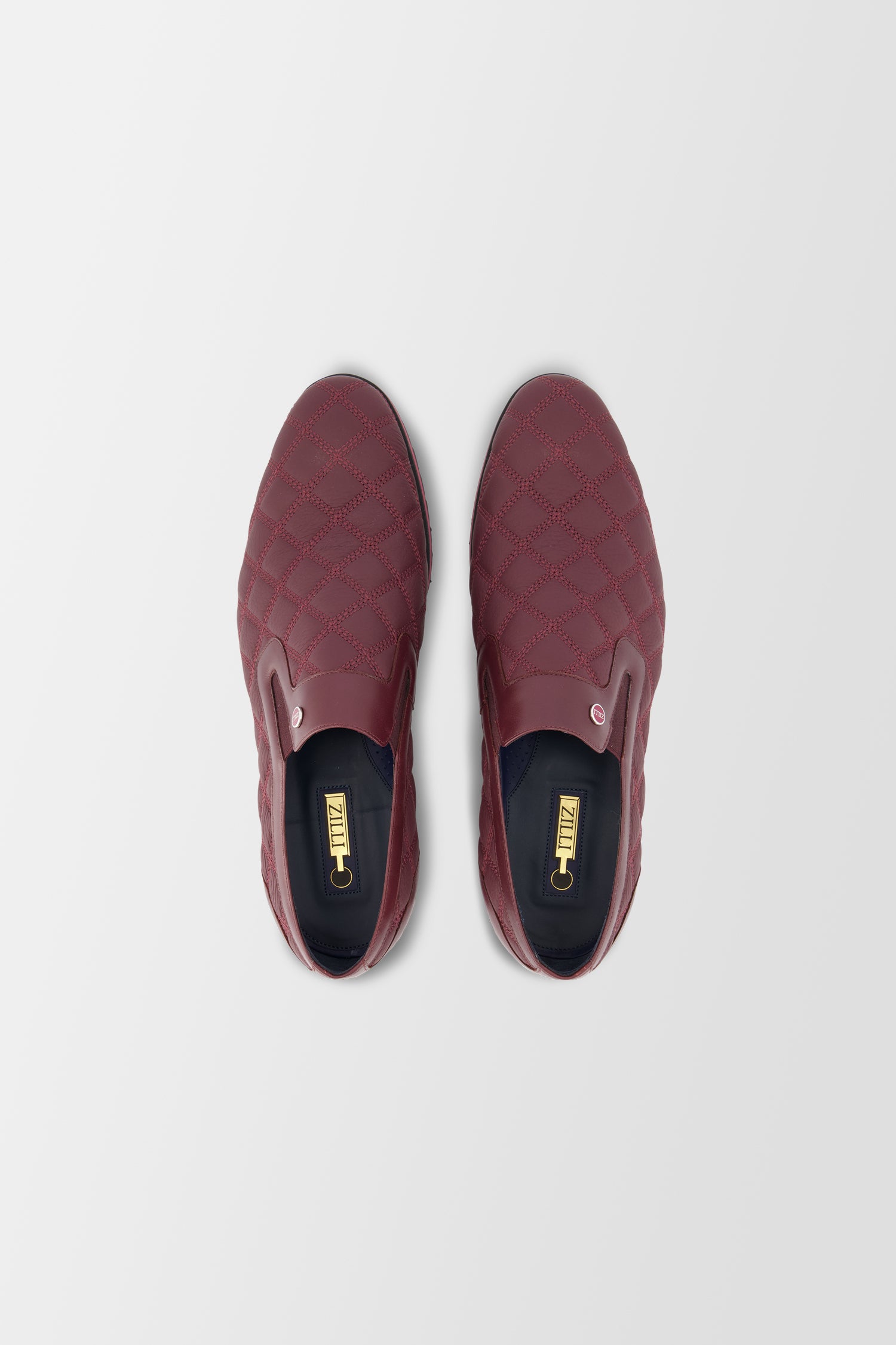 Zilli Chianti/Bordeaux Boston Matelasse Slip-Ons