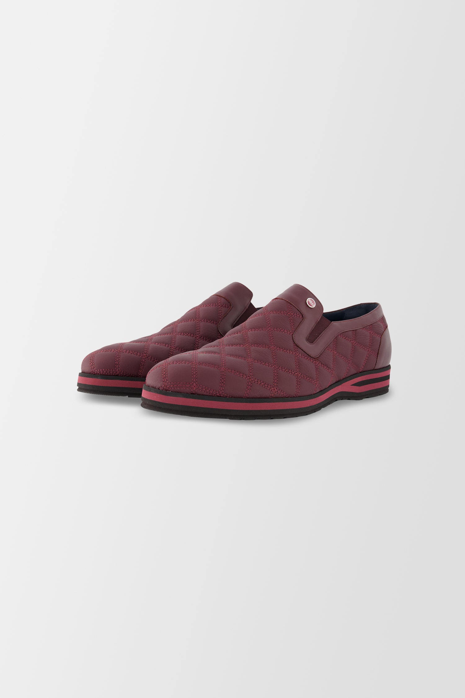 Zilli Chianti/Bordeaux Boston Matelasse Slip-Ons