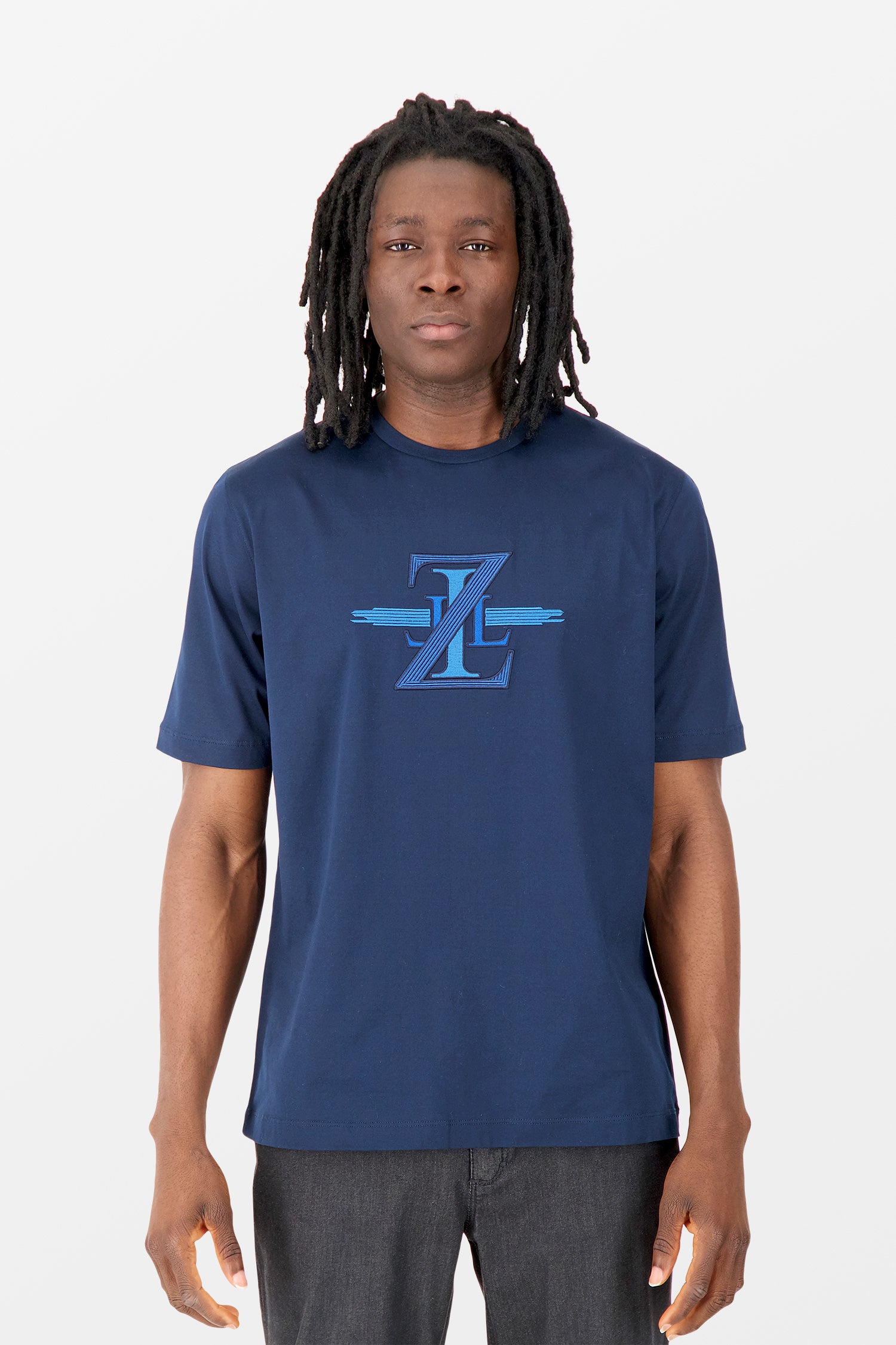 Zilli Navy Broderie Pleine T-Shirt