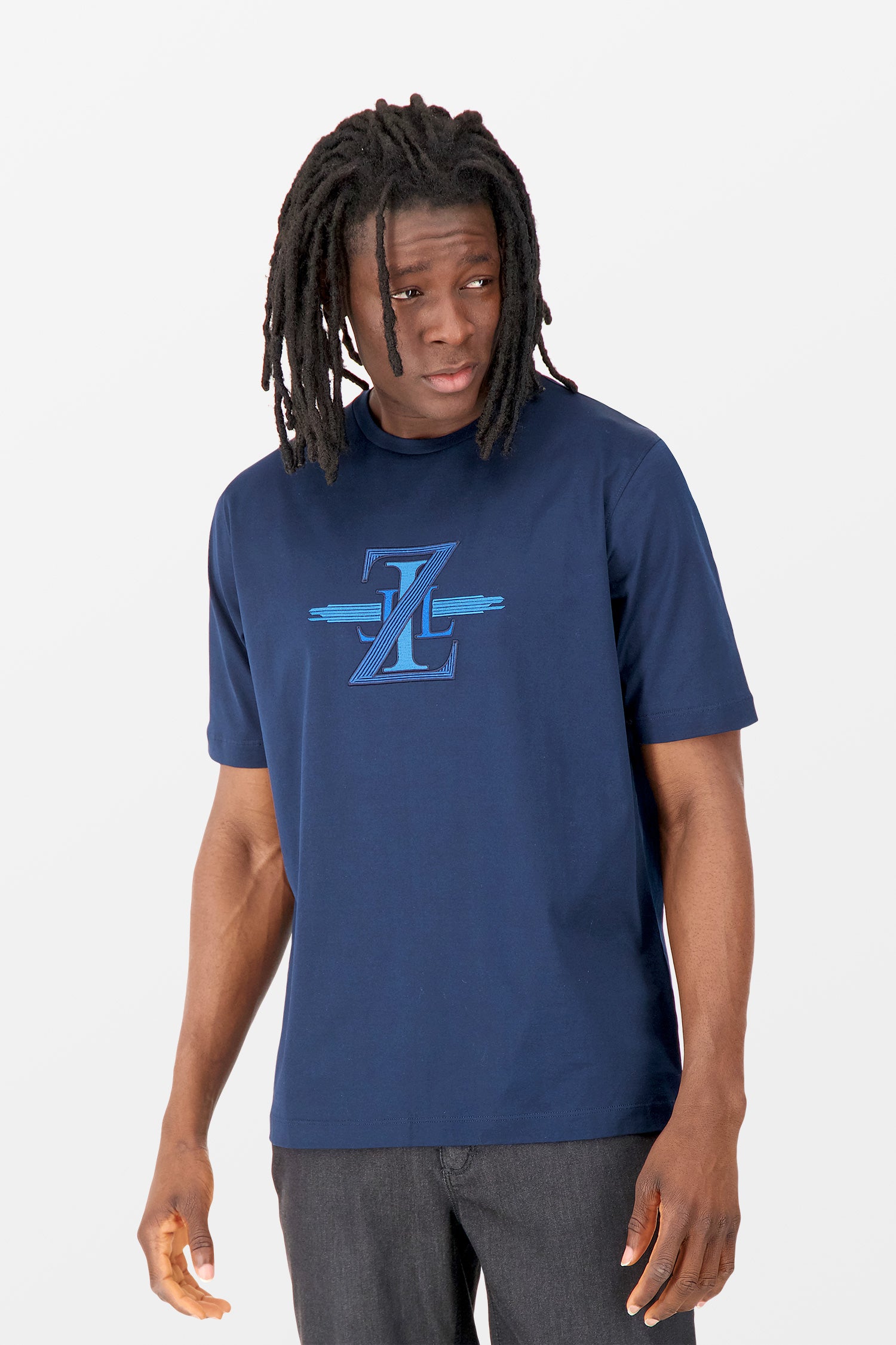 Zilli Navy Broderie Pleine T-Shirt