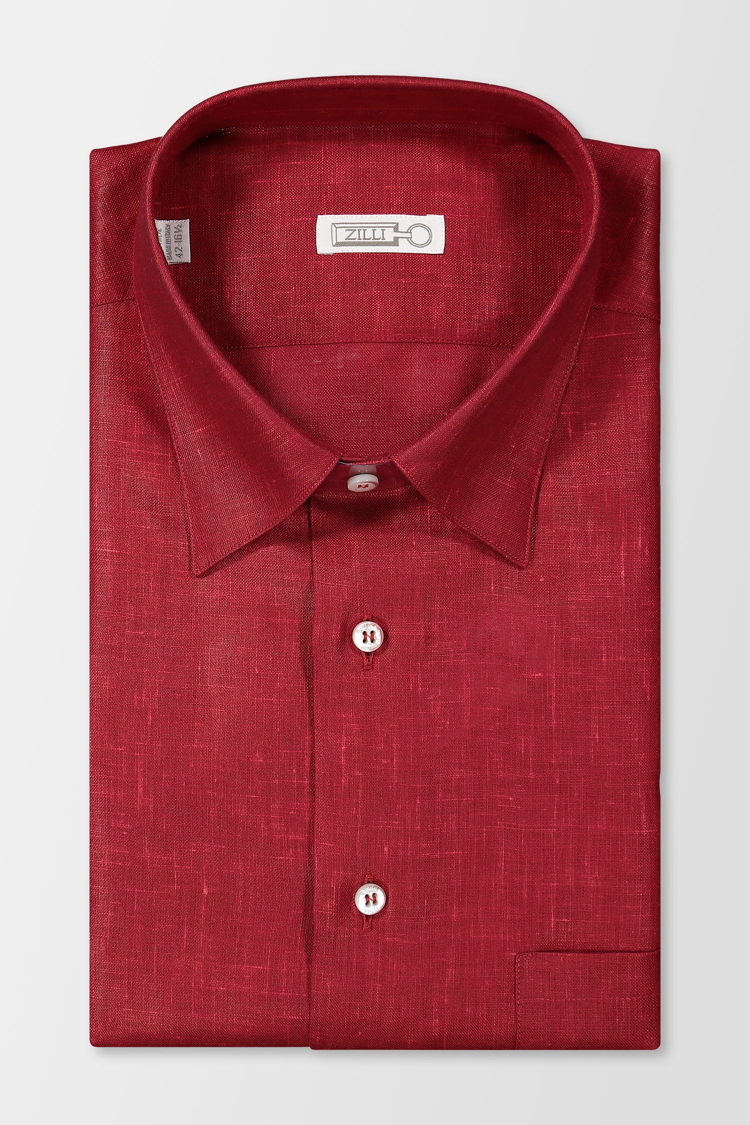 Zilli Red Linen Half Sleeves Shirt
