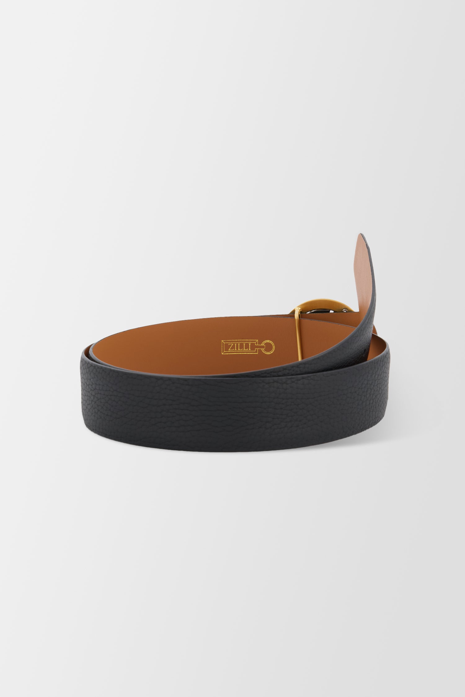 Zilli 40mm Black Taurillon Graine Belt