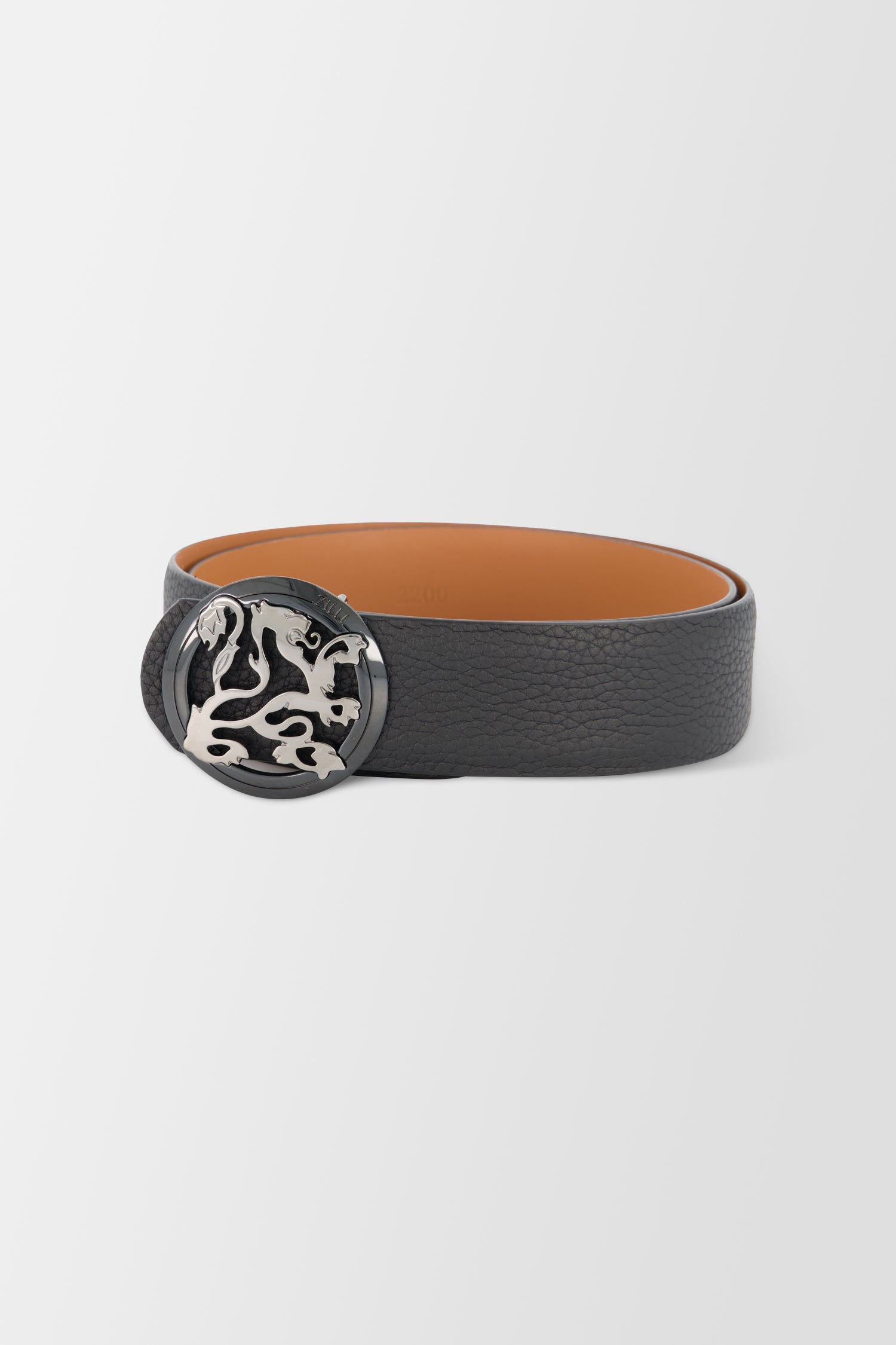 Zilli 40mm Black Taurillon Graine Belt