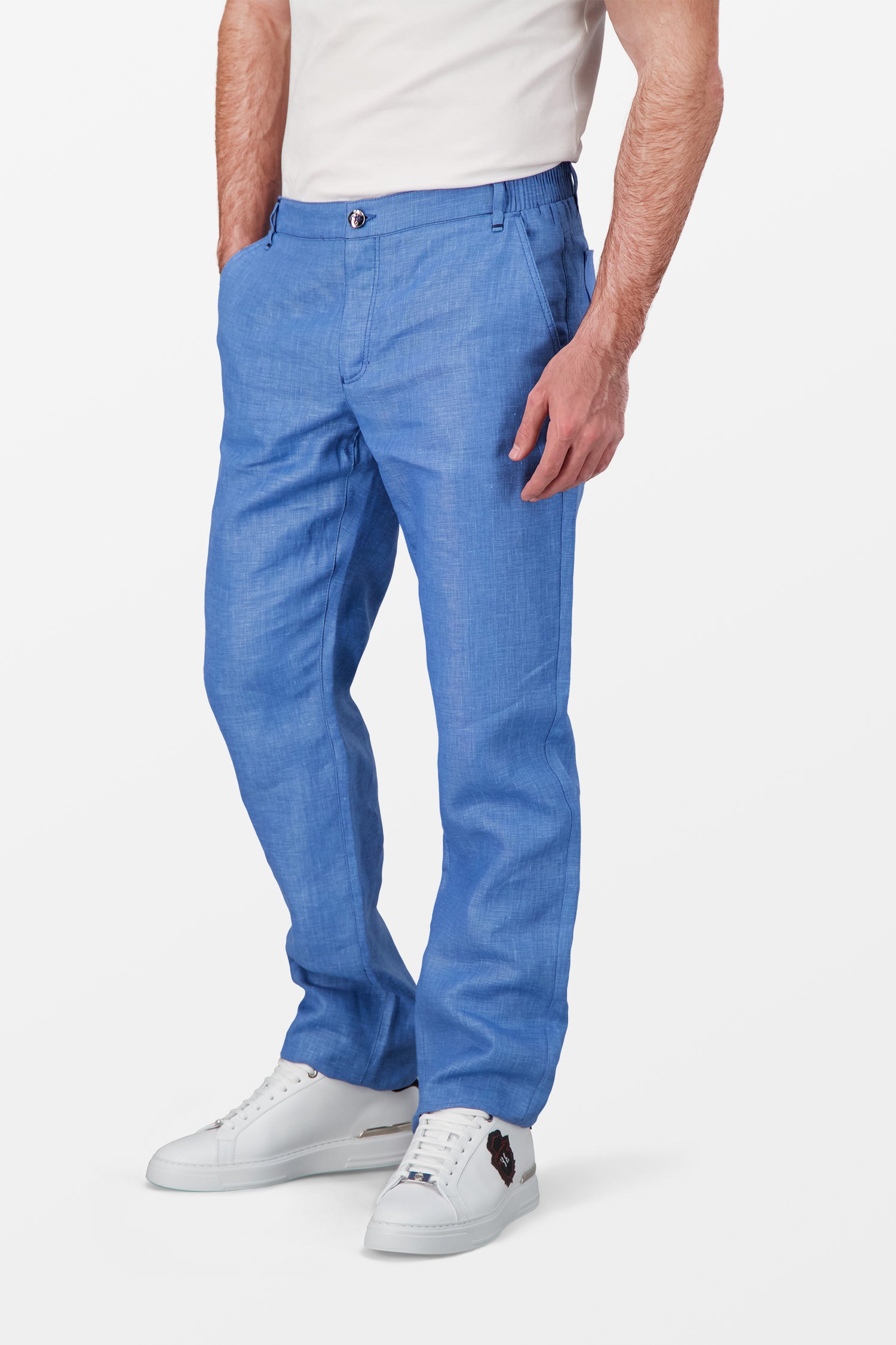 Zilli Blue Linen Trousers