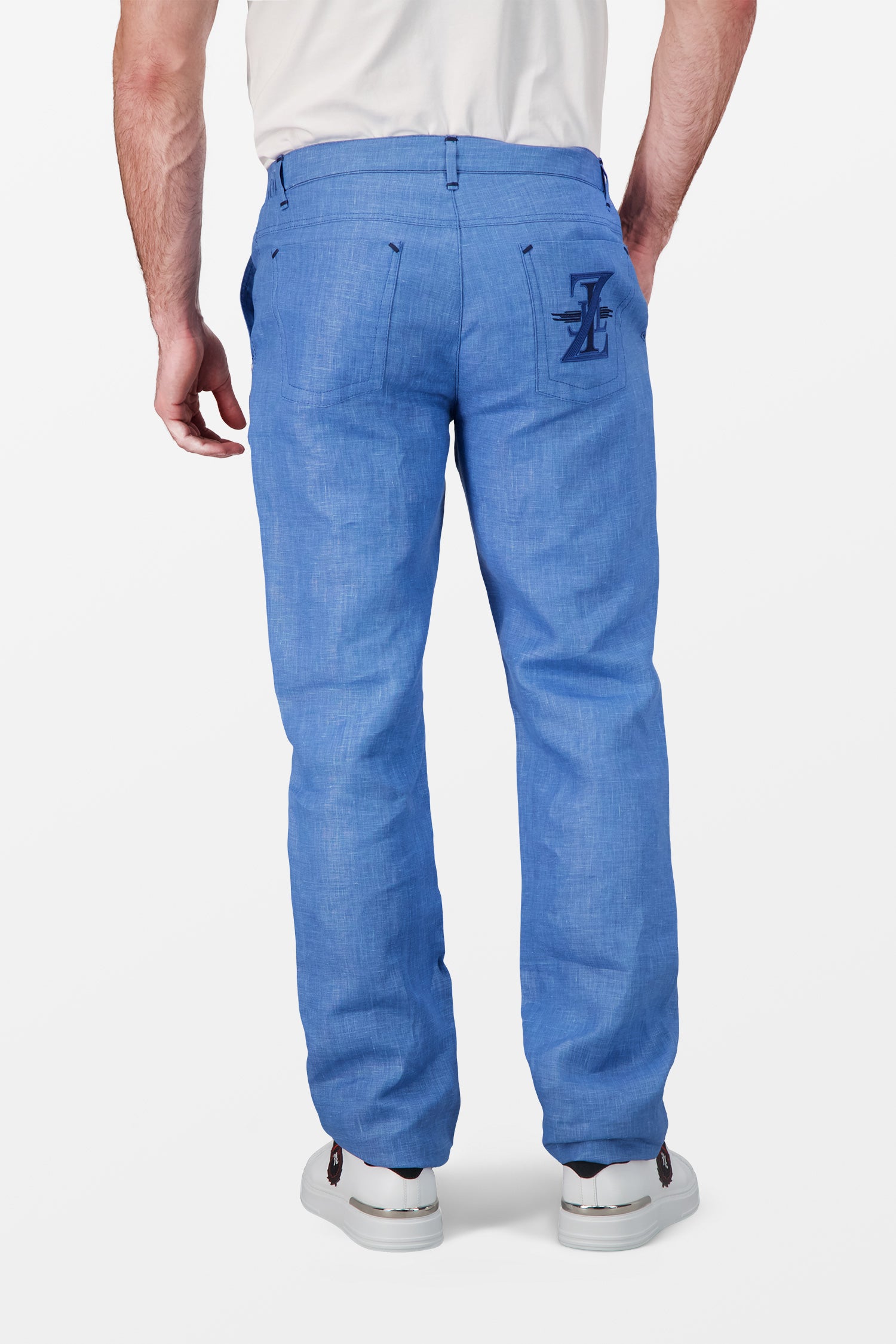 Zilli Blue Linen Trousers