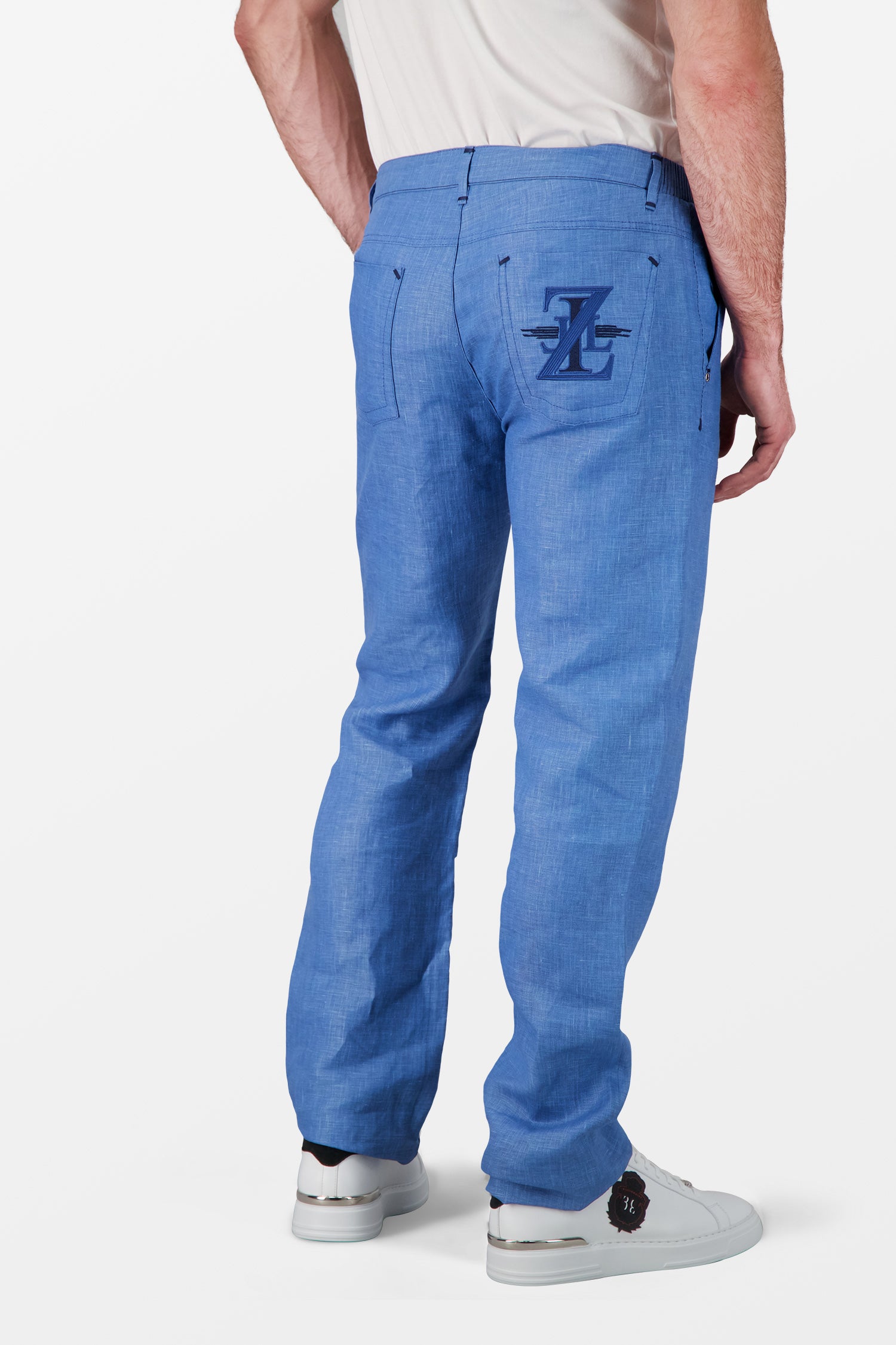 Zilli Blue Linen Trousers
