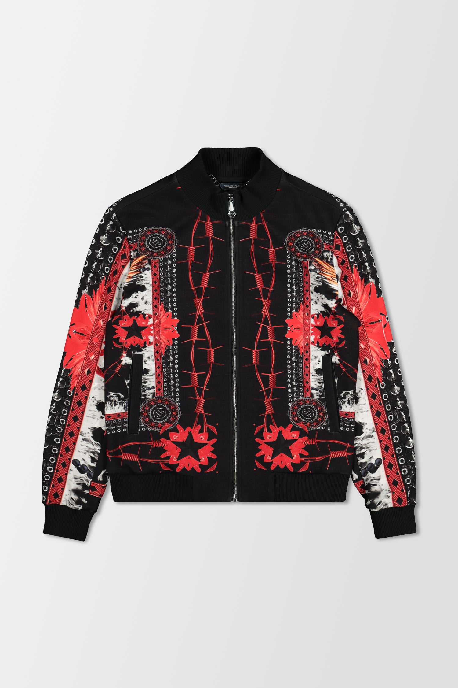 Philipp Plein Black Foulard Texture Jacket