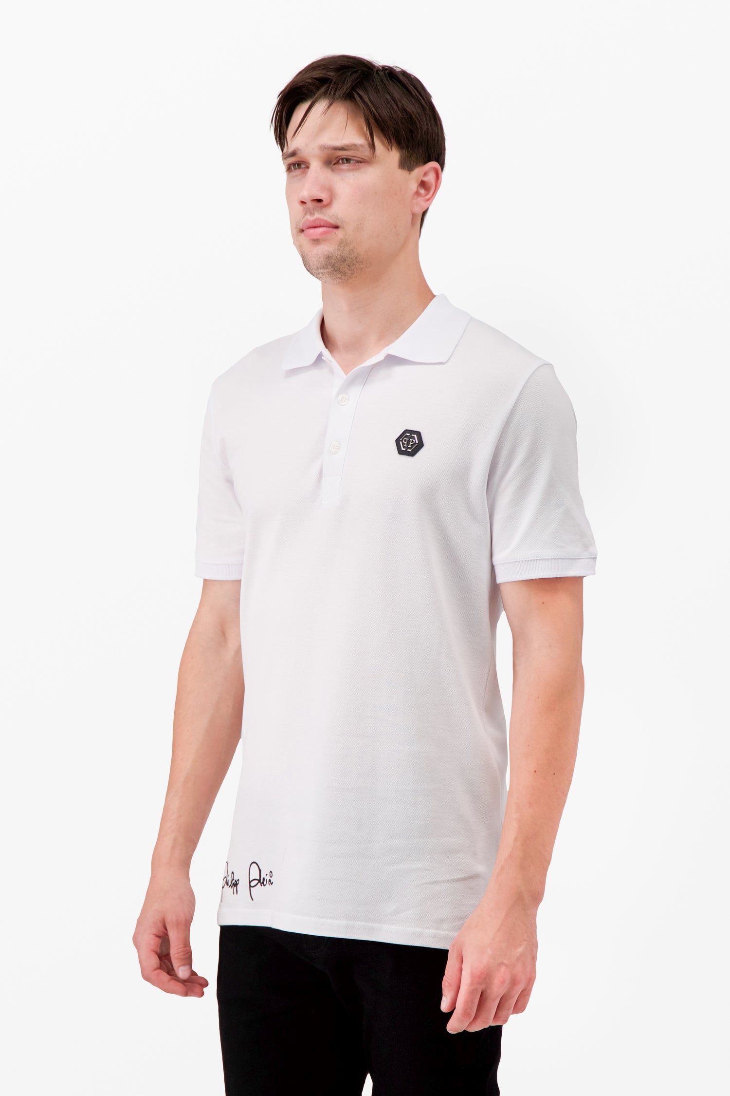 Philipp Plein White Stars and Skull Polo