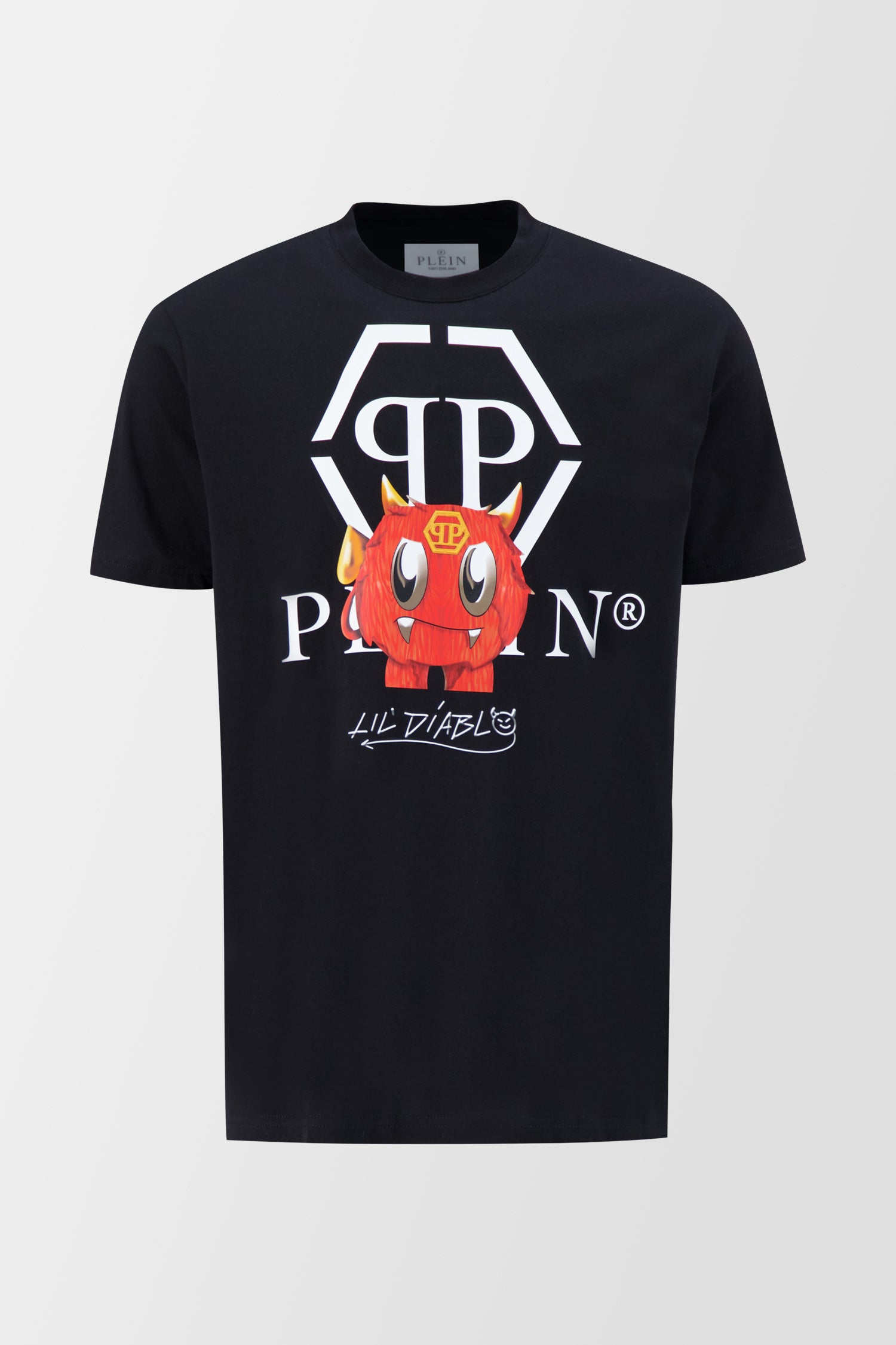 Philipp Plein Black Round Neck SS Monster T-Shirt