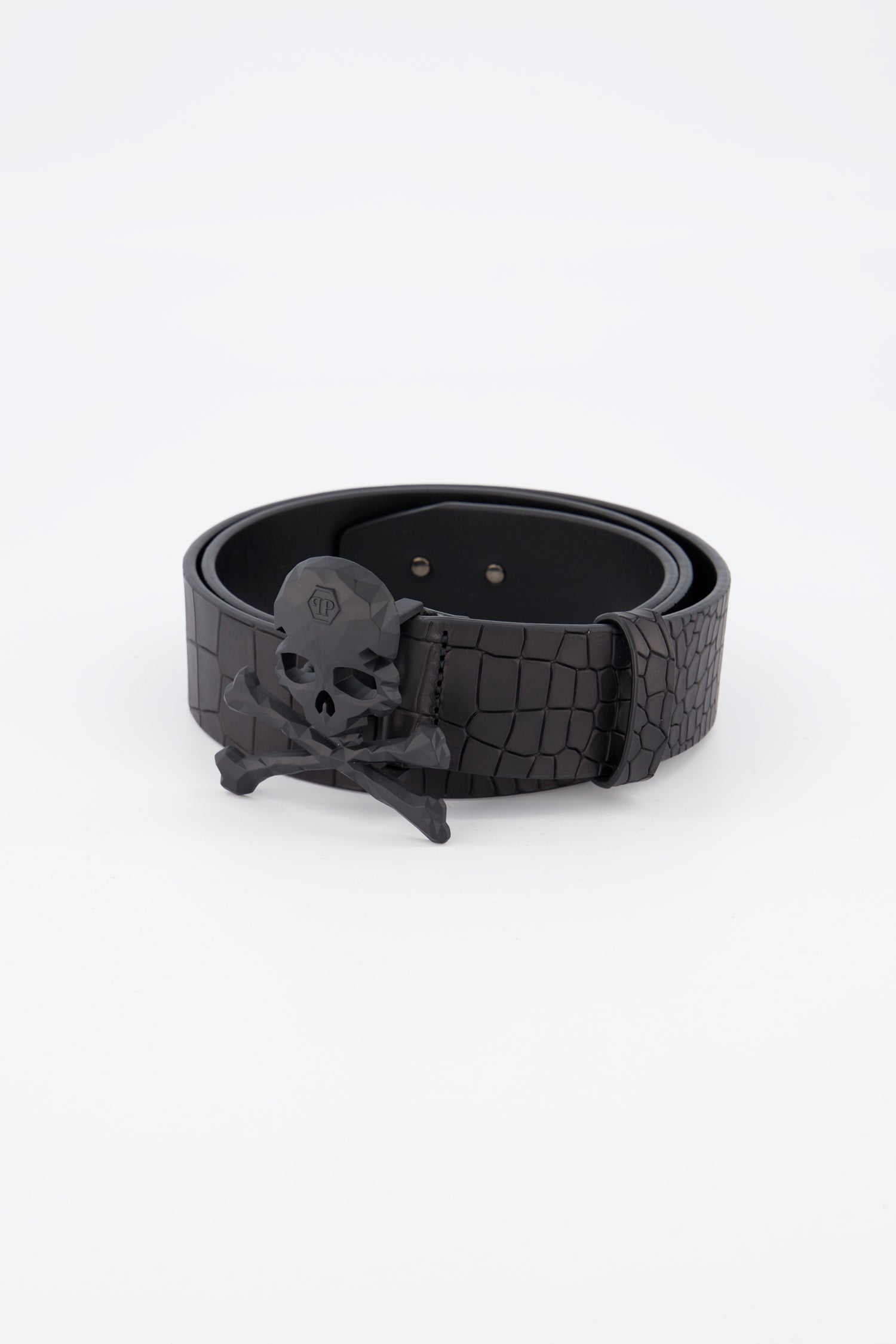 Philipp Plein Black Skull Belt