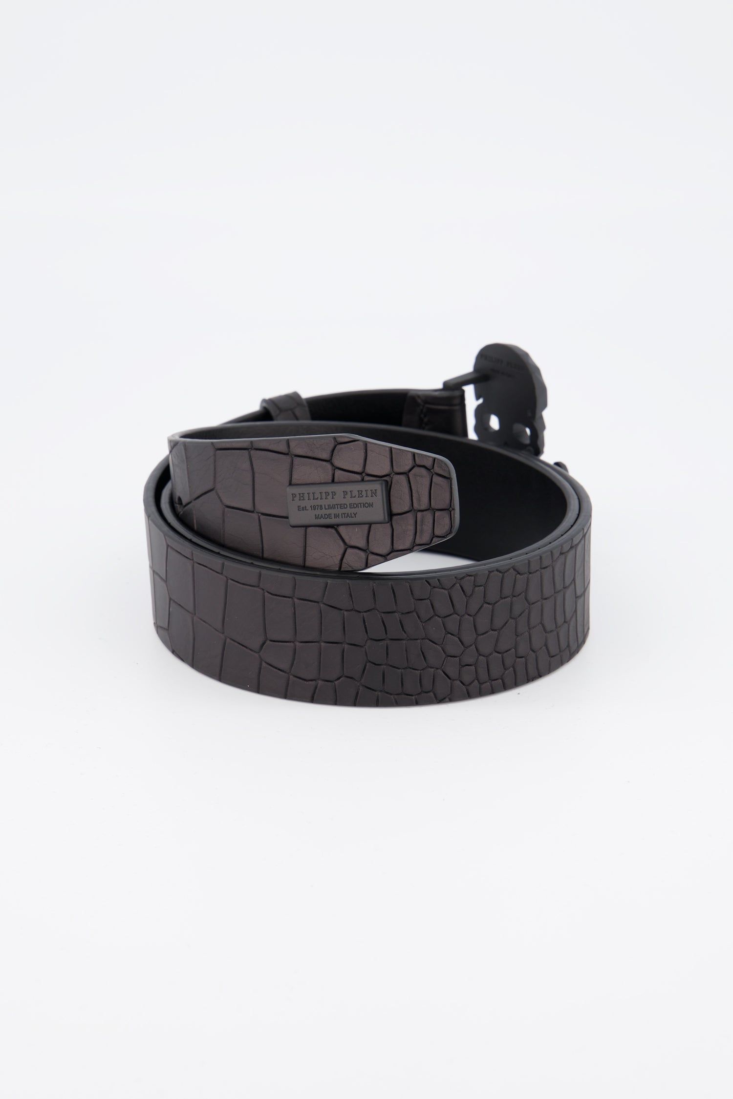 Philipp Plein Black Skull Belt