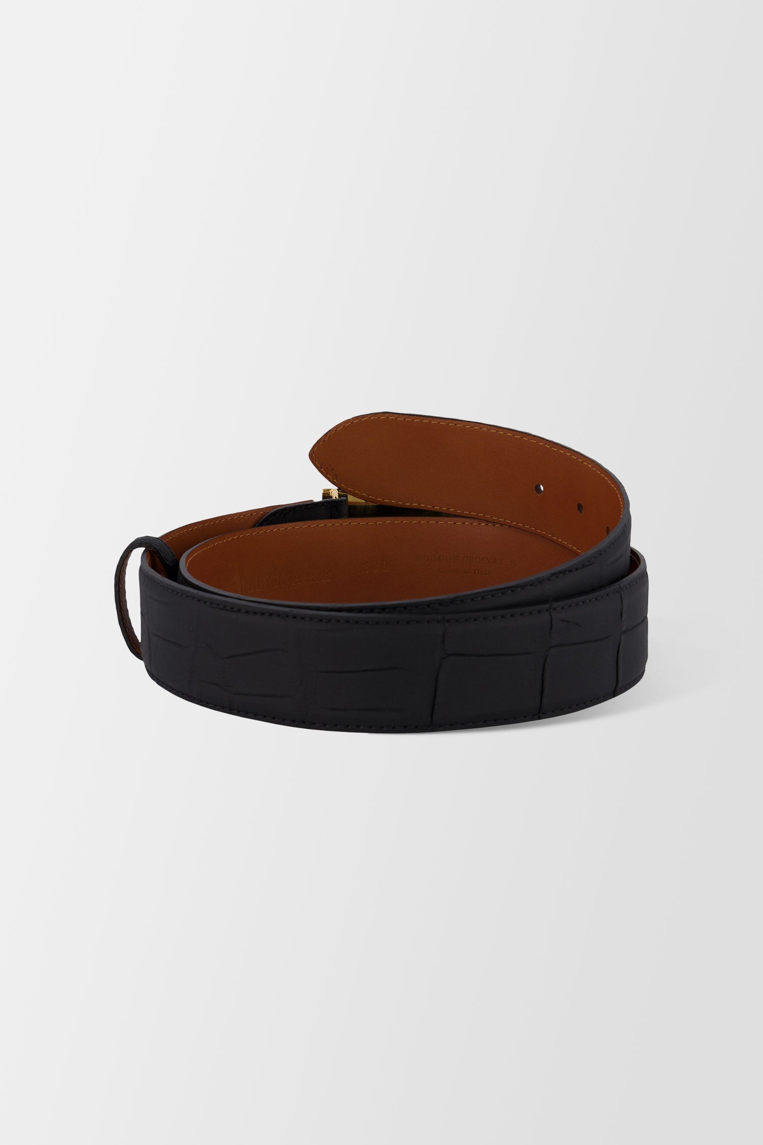 Ceinture de luxe milliardaire noire et or