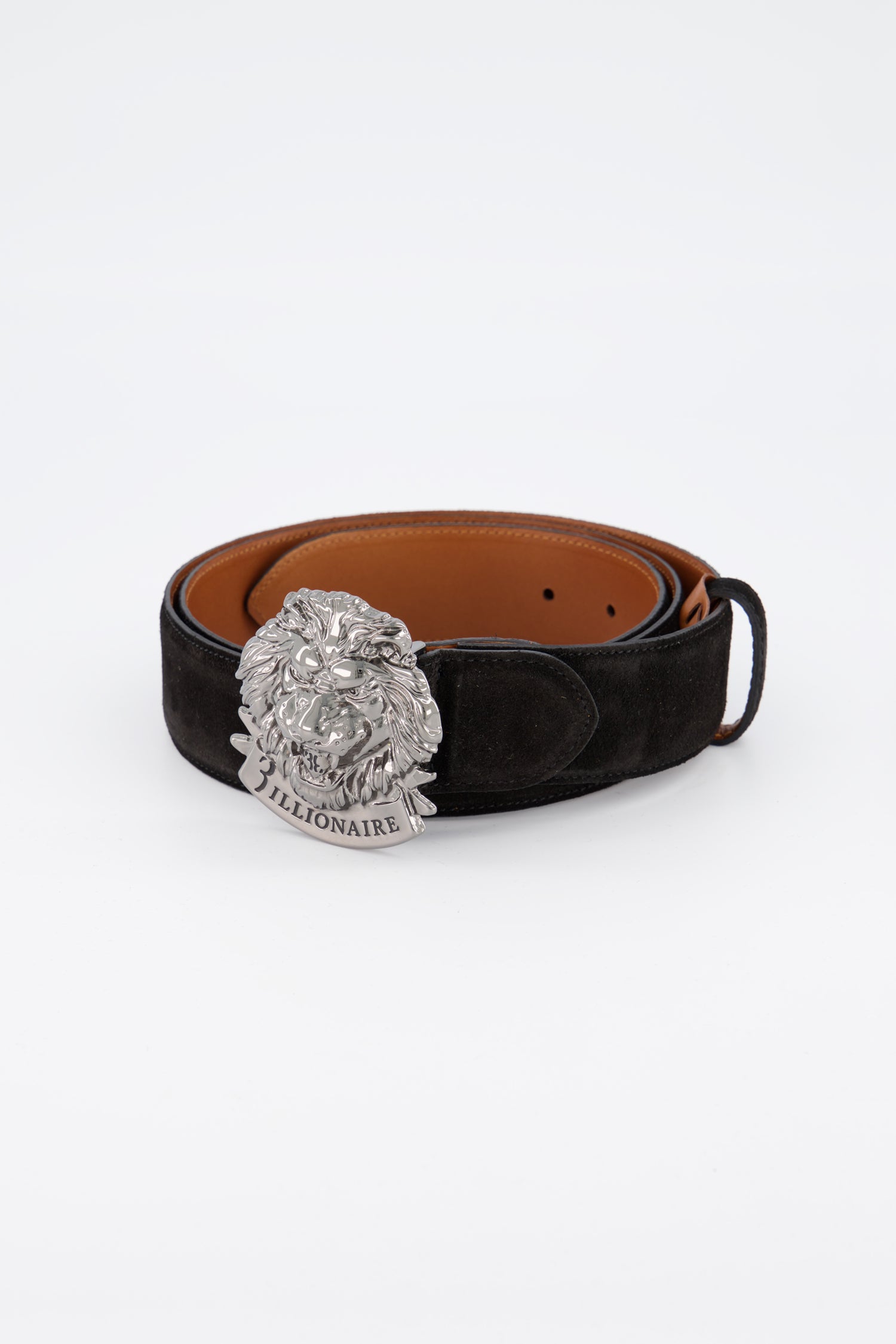 Billionaire Black/Black Nickel Lion Belt