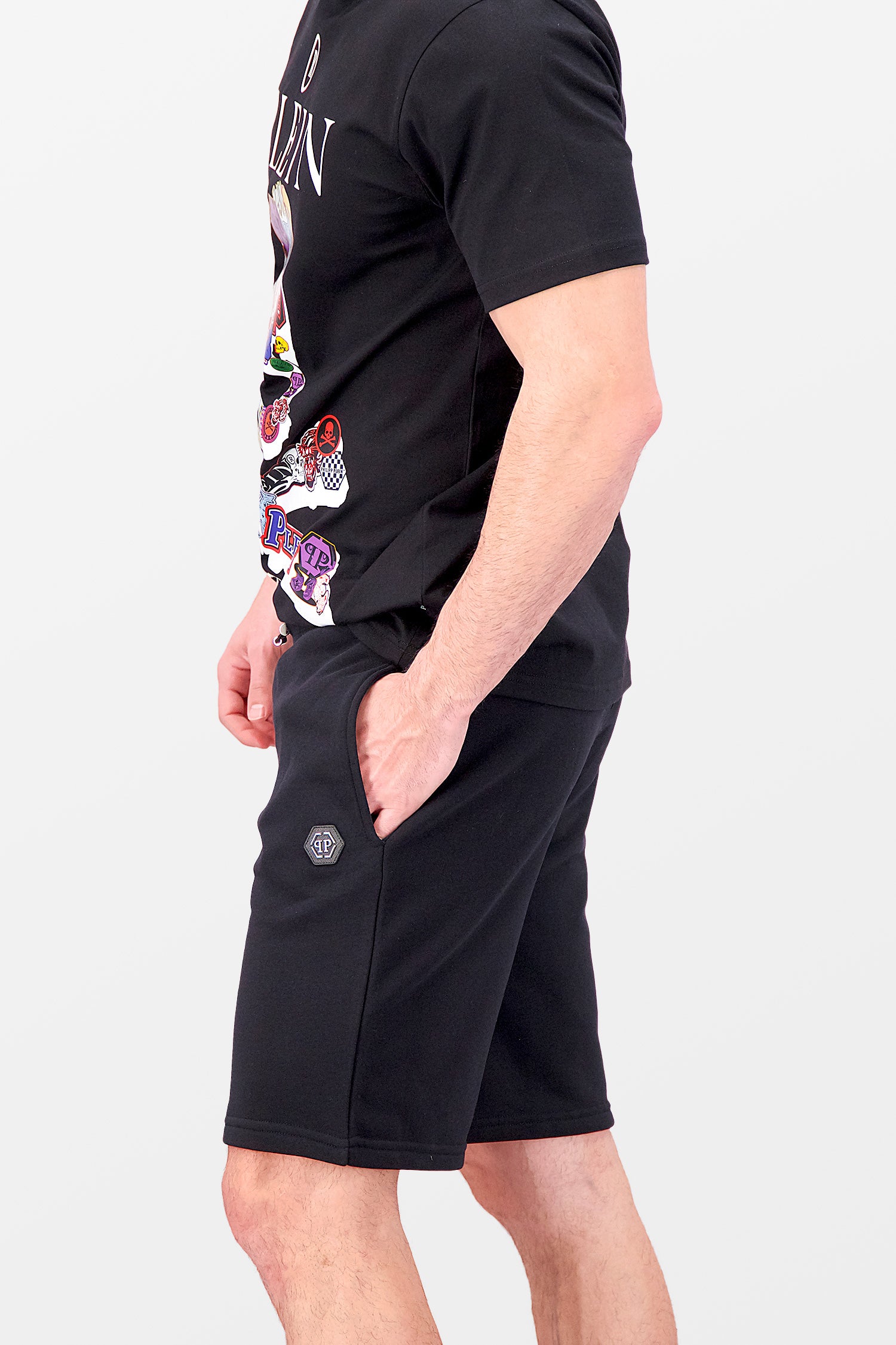Short de jogging noir Philipp Plein Iconic Plein