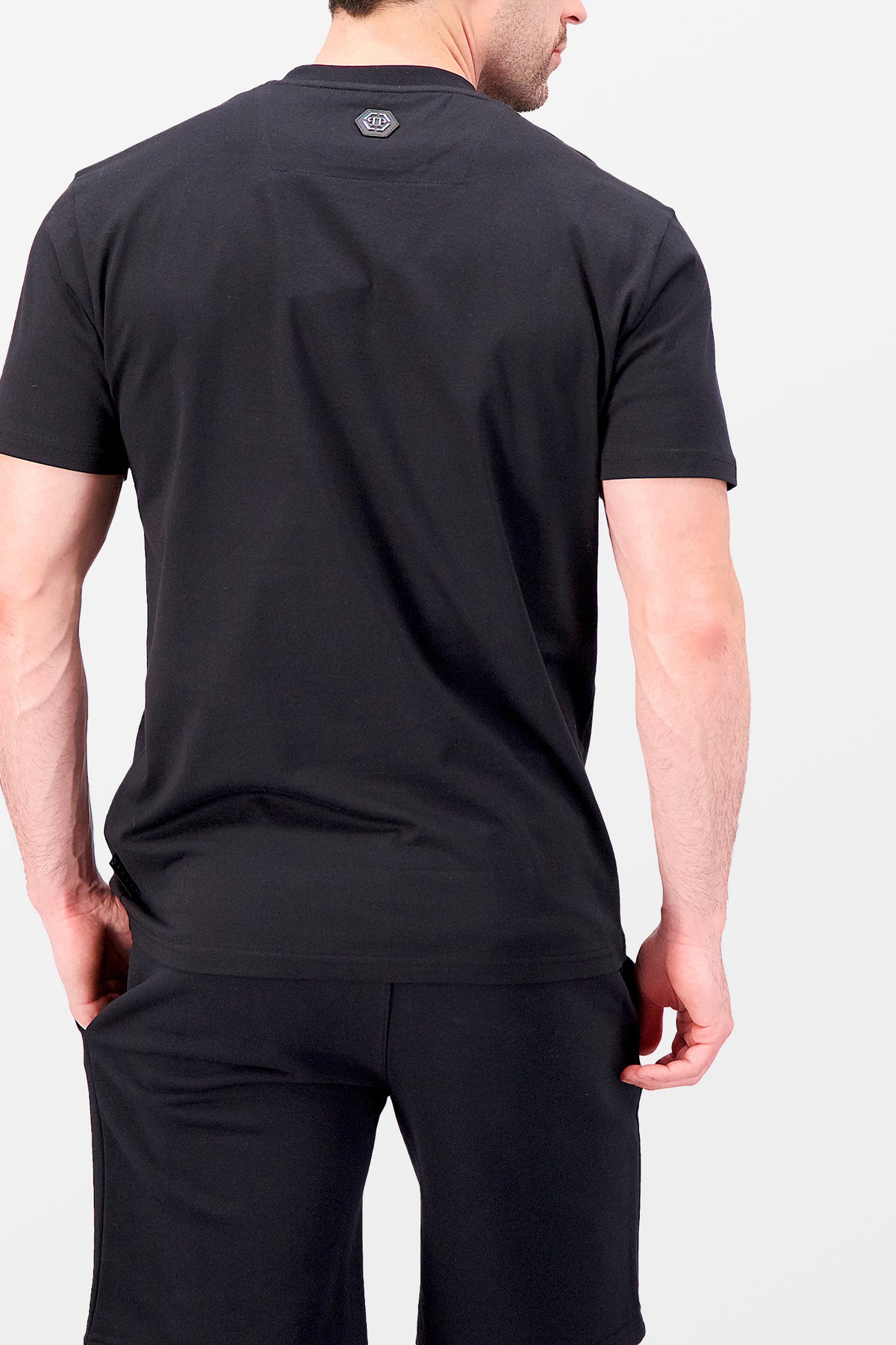 T-shirt Philipp Plein noir col rond imprimé tête de mort