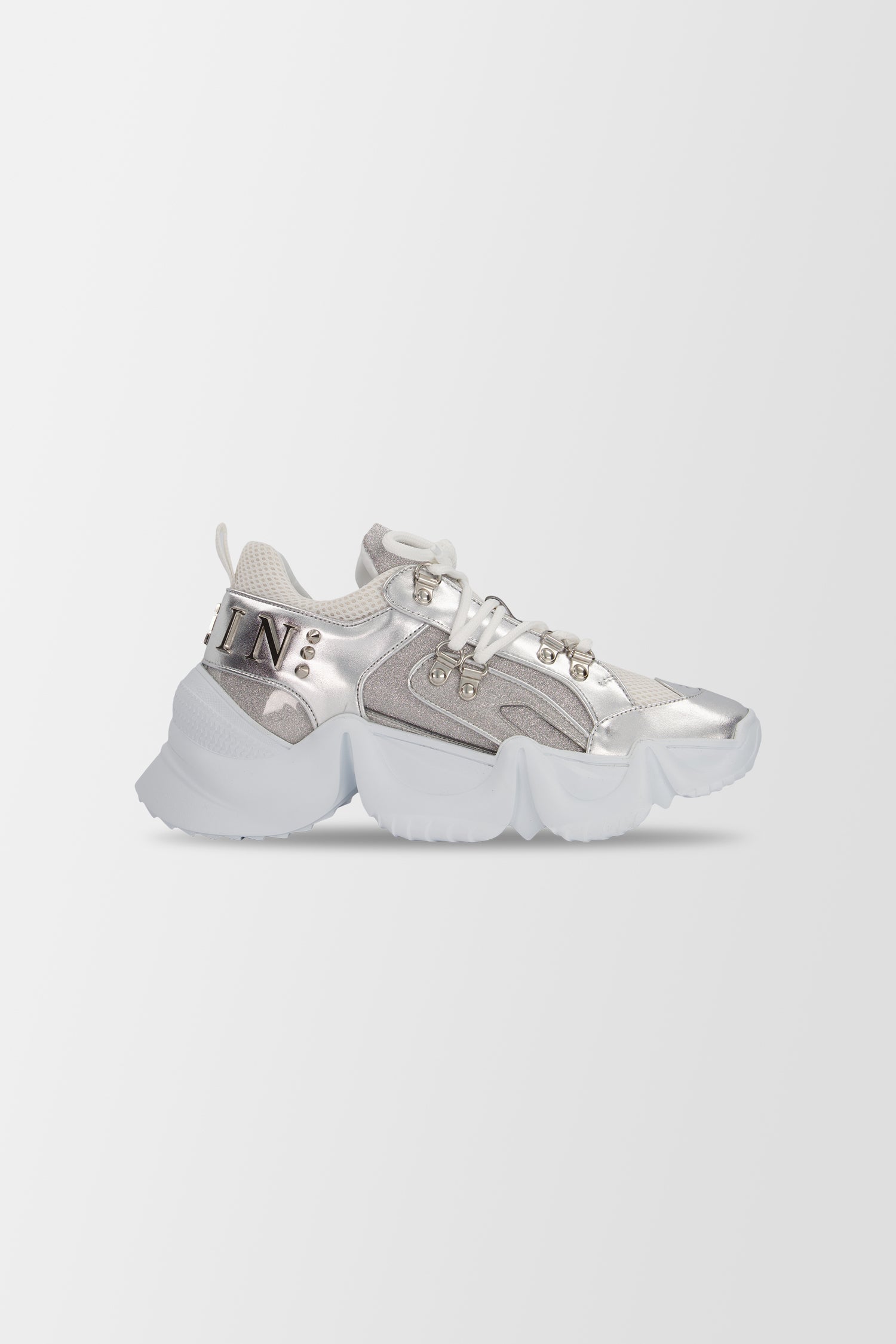 Philipp Plein Silver Crystal Sneakers