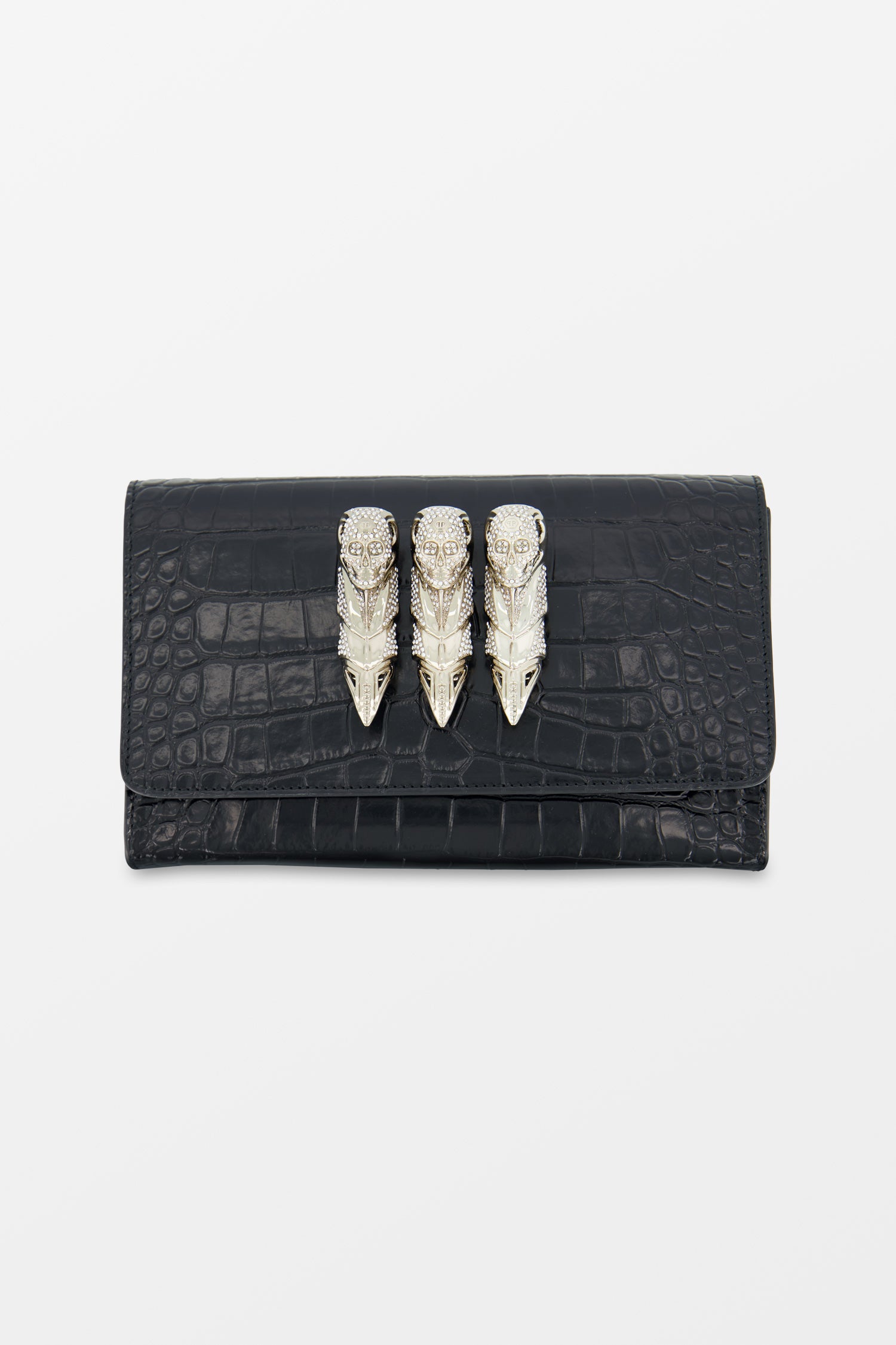 Philipp Plein Black Cocco Print Clutch
