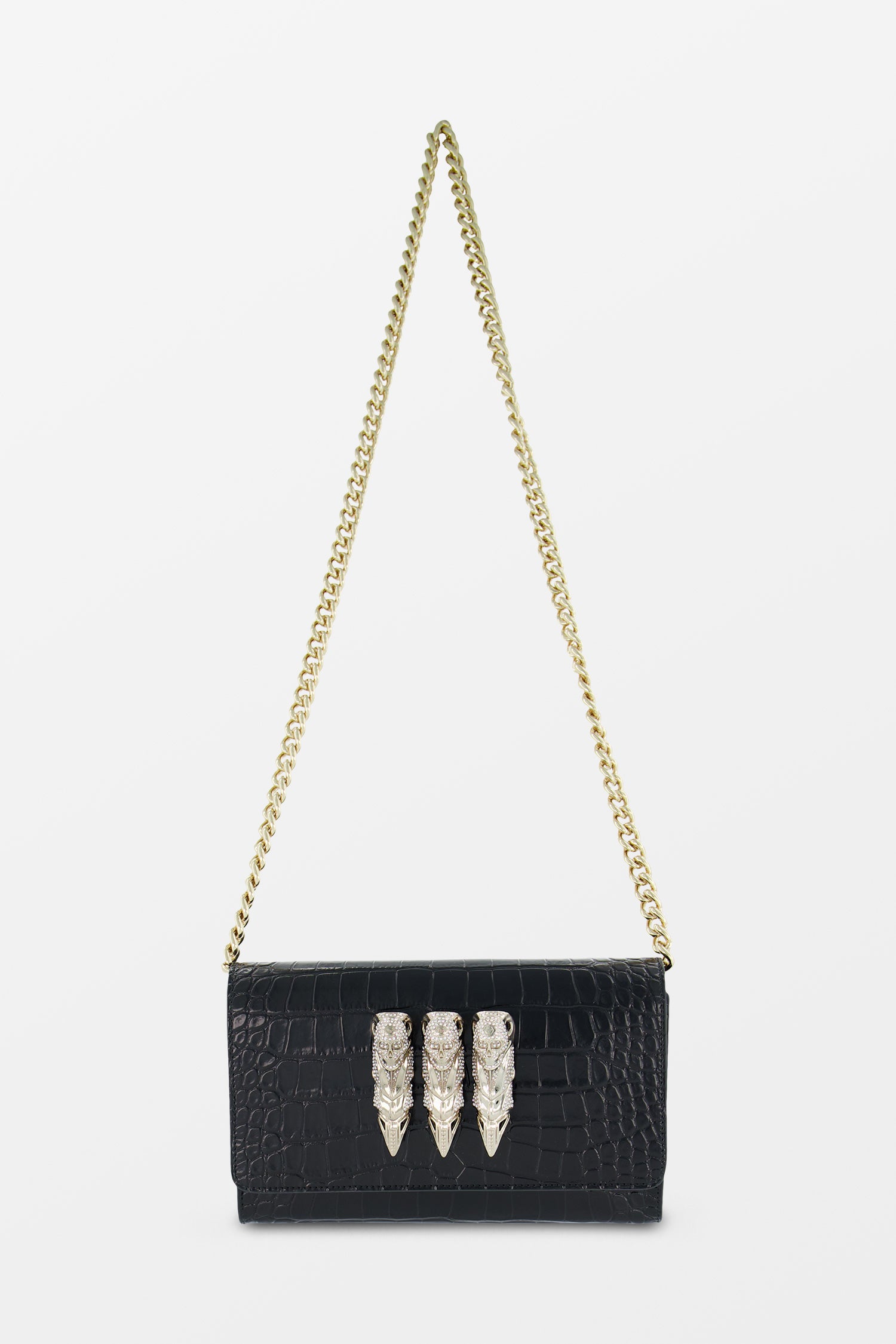 Philipp Plein Black Cocco Print Clutch