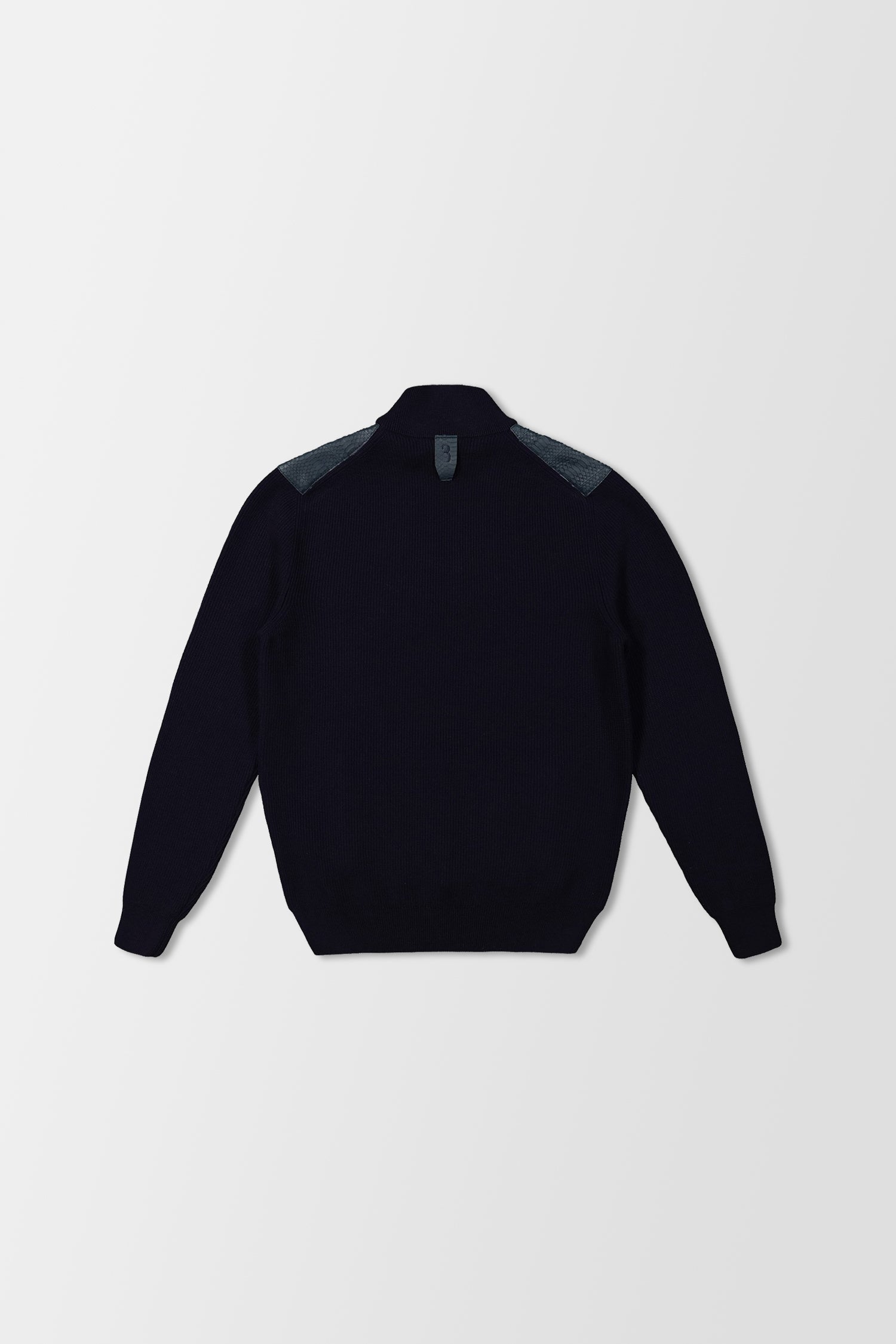 Pull de luxe milliardaire bleu foncé zippé