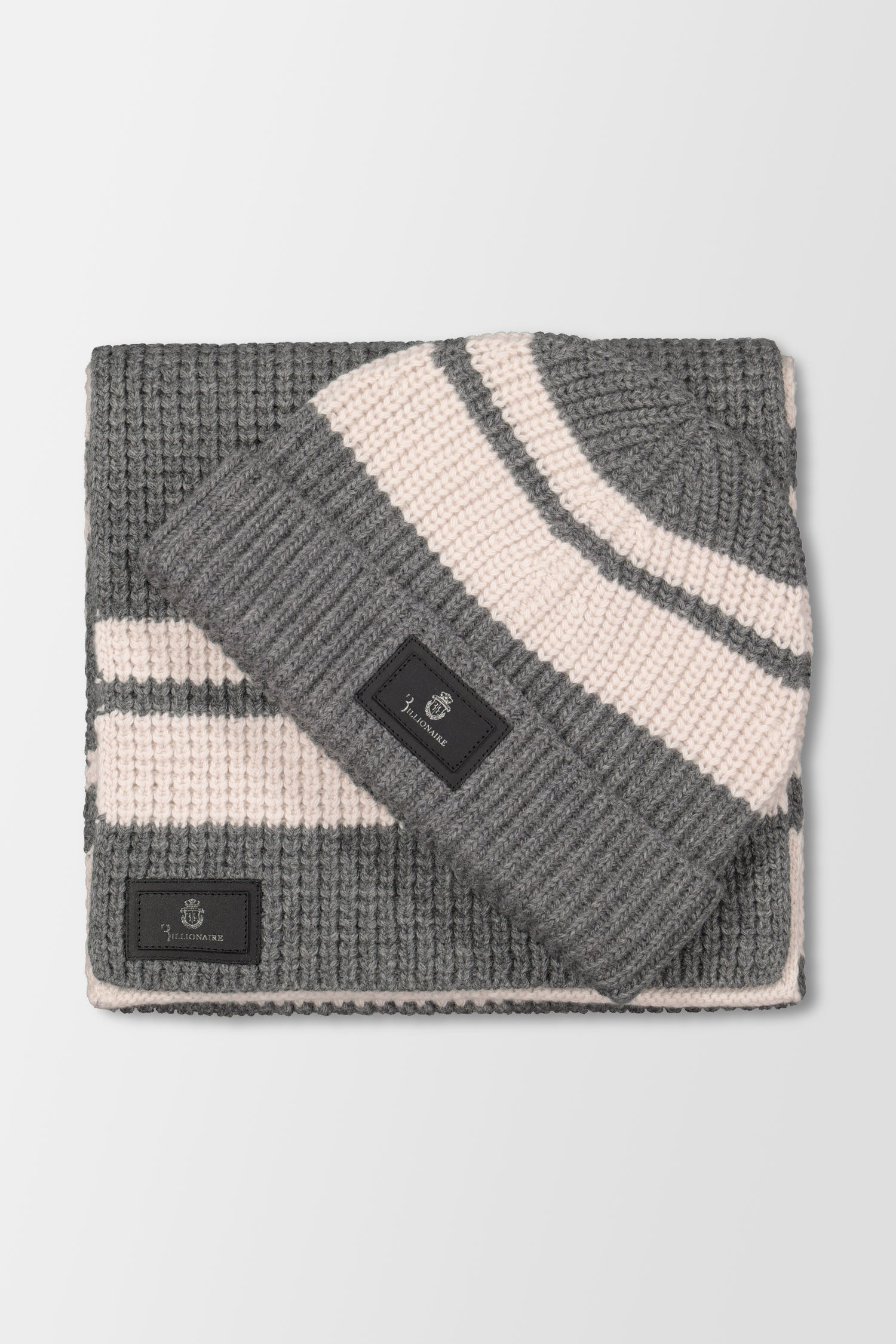 Billionaire Grey/Beige Stripes Beanie