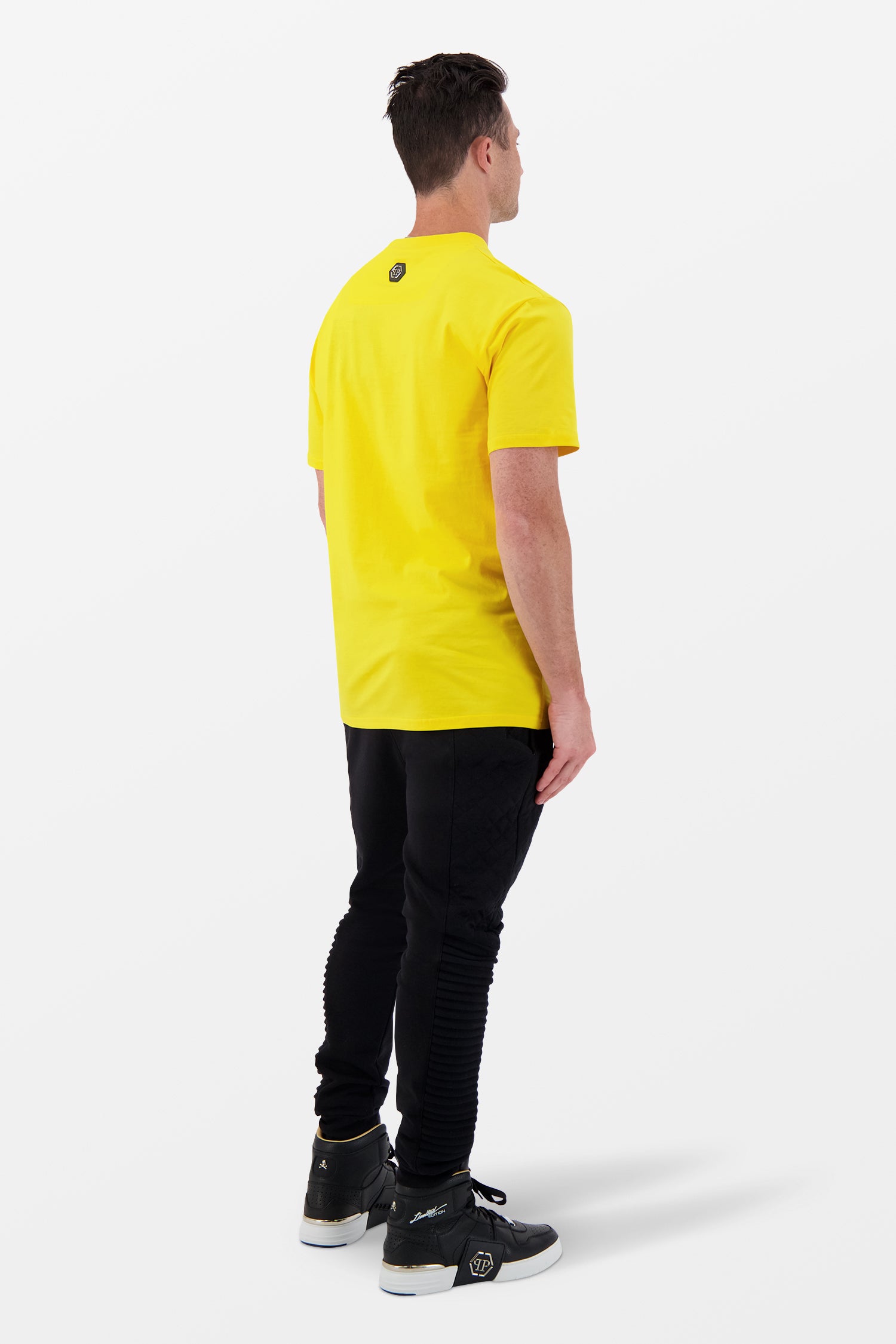 Philipp Plein Yellow Round Neck SS Monster T-Shirt