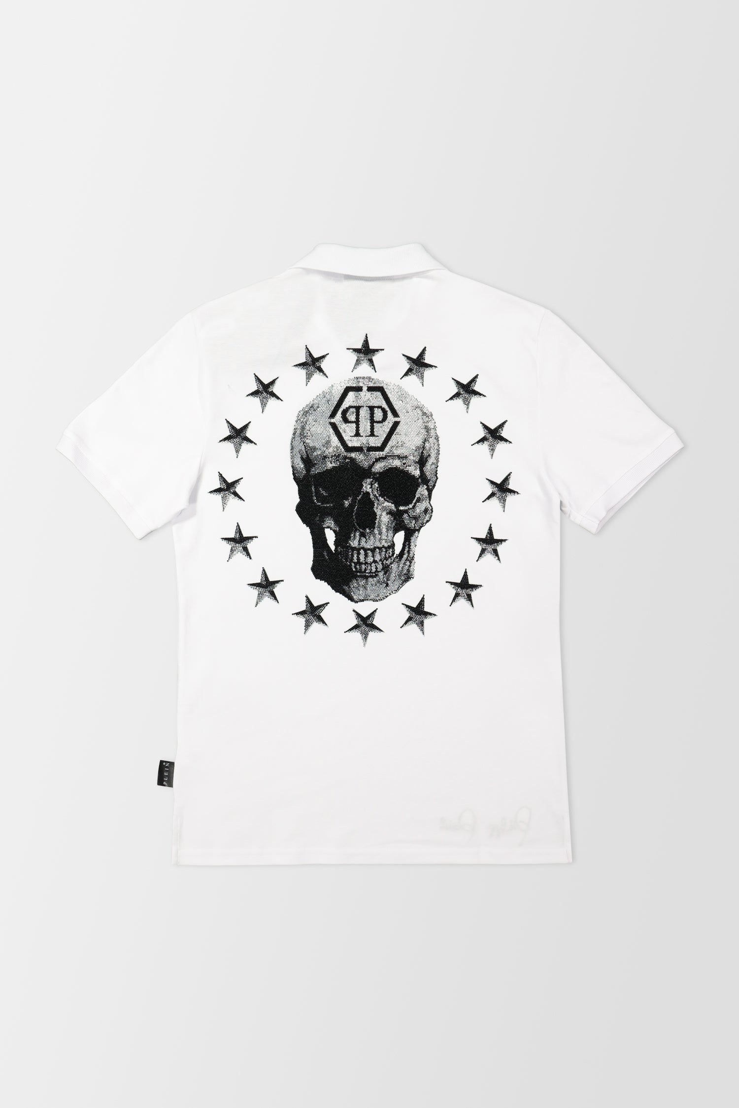 Philipp Plein White Stars and Skull Polo